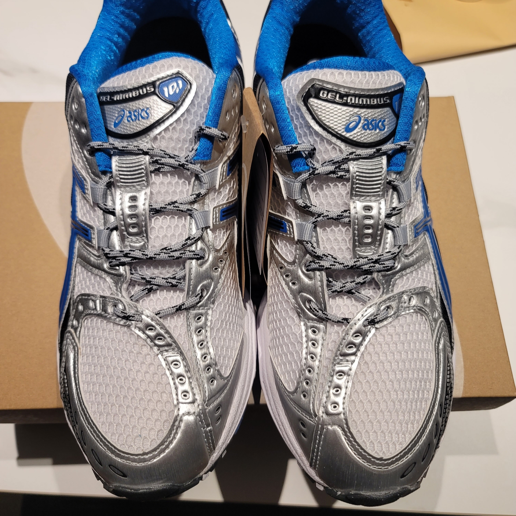 Asics Gel-Nimbus 10.1 White Directoire Blue 착용 스타일 - 3