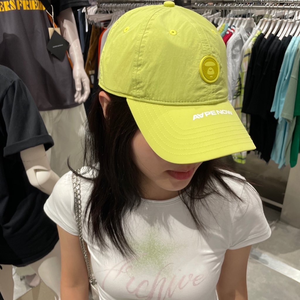 AAPE Now Cap Yellow Beige 착용 스타일