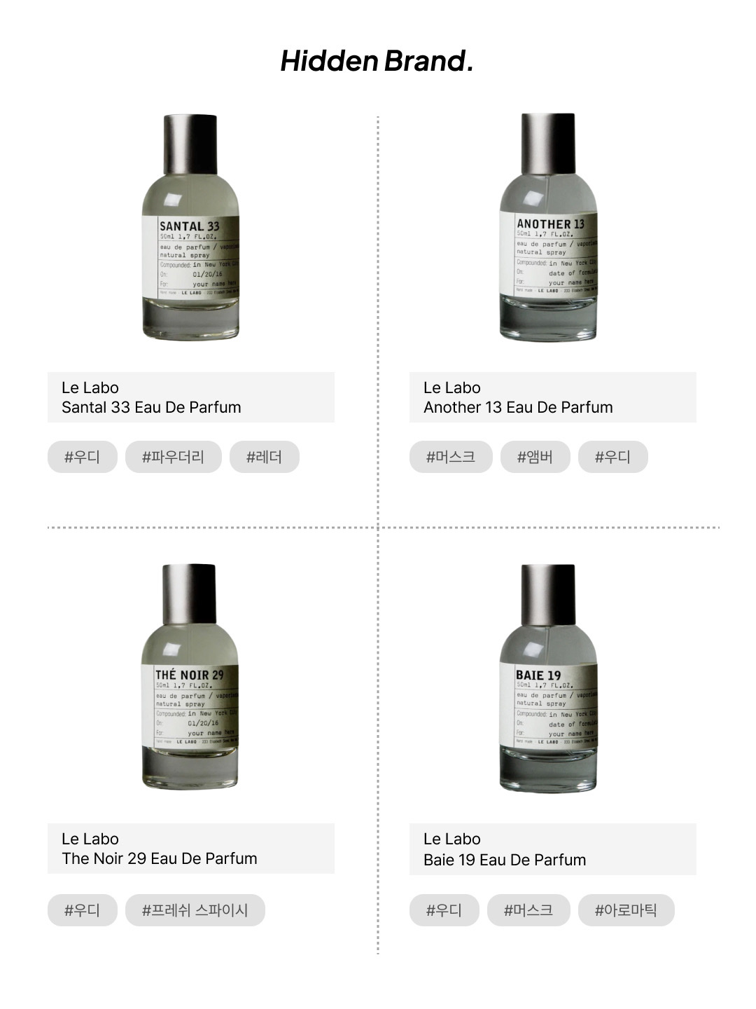 Le Labo Santal 33 Eau De Parfum 100ml, Le Labo Another 13 Eau De Parfum 100ml 착용 스타일 - 5