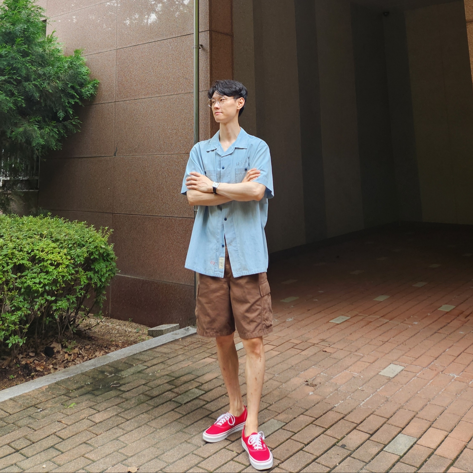 Vans Authentic Red 착용 스타일 - 1