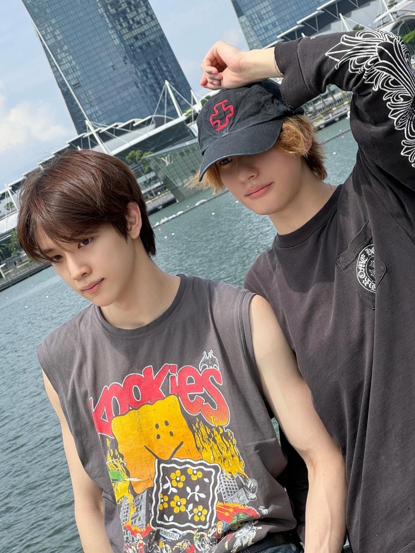 Kapital 20 Jersey Sleeveless Big T-Shirt Buster Peckish Bowy Pt Ink Black, Chrome Hearts Horse Shoe Long Sleeve T-Shirt Black 착용 스타일 - 1