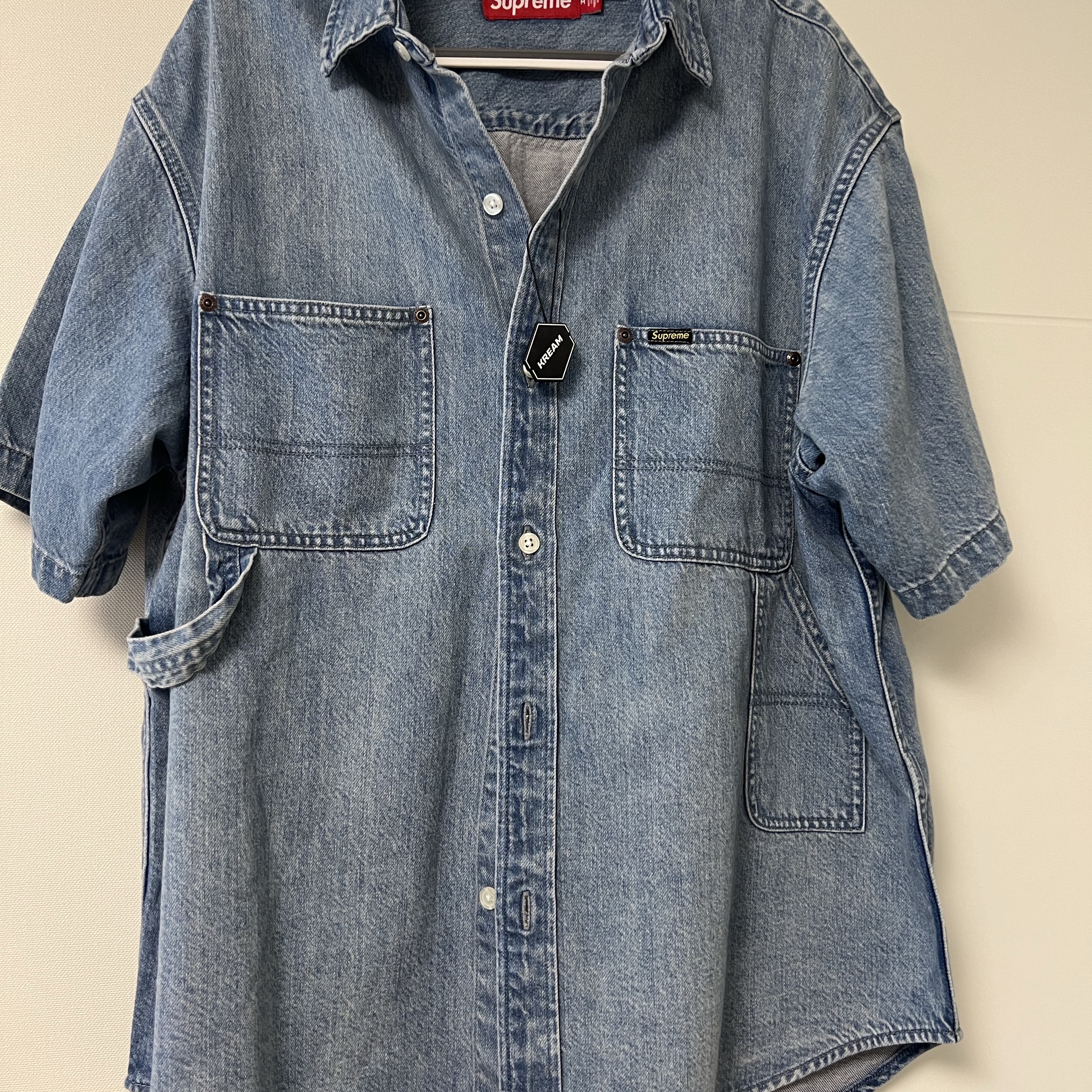 Supreme Loose Fit S/S Denim Painter Shirt Washed Blue - 24SS 착용 스타일 - 1