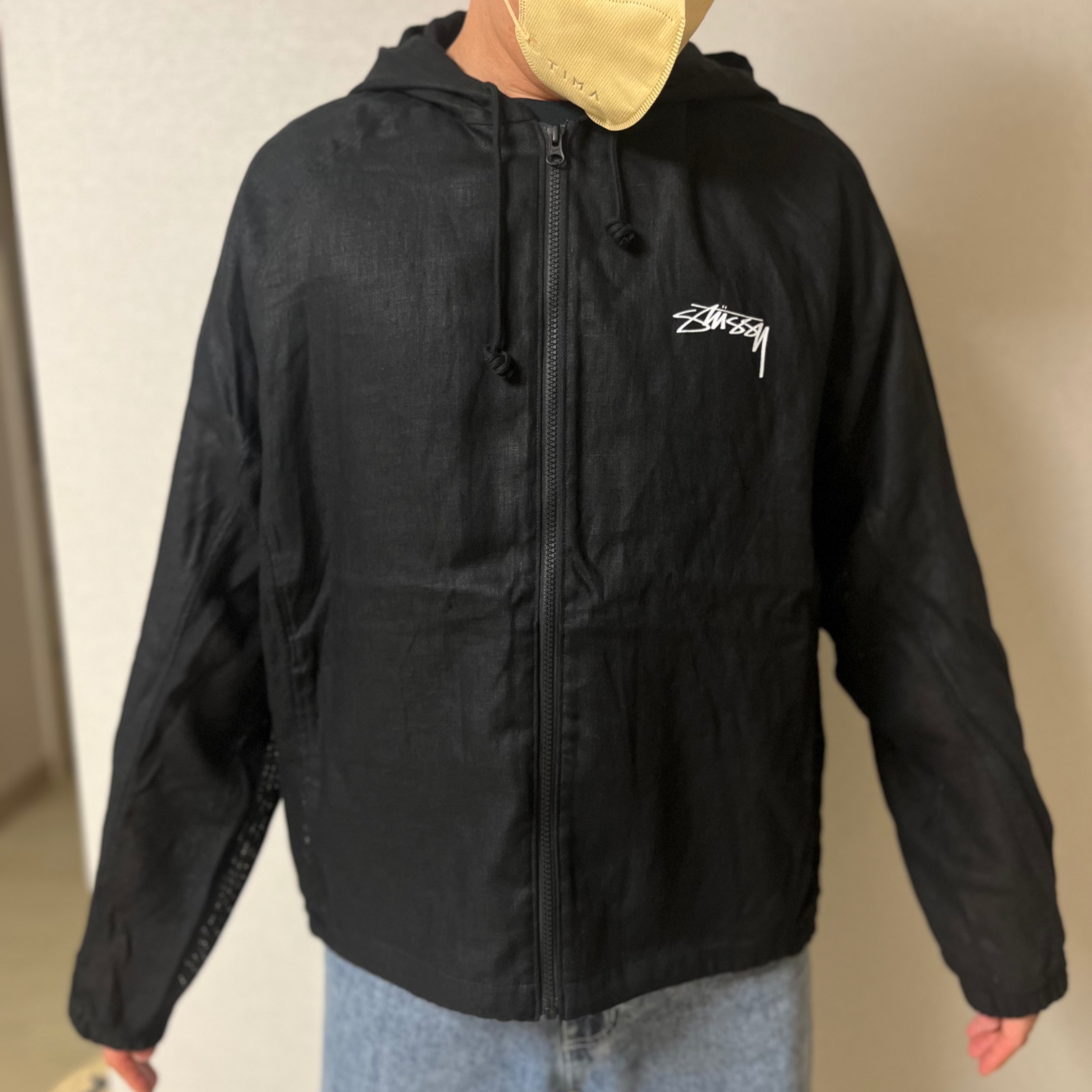 Nike x Stussy Linen Shell Jacket Black (FZ5751-010) 착용 스타일 - 2