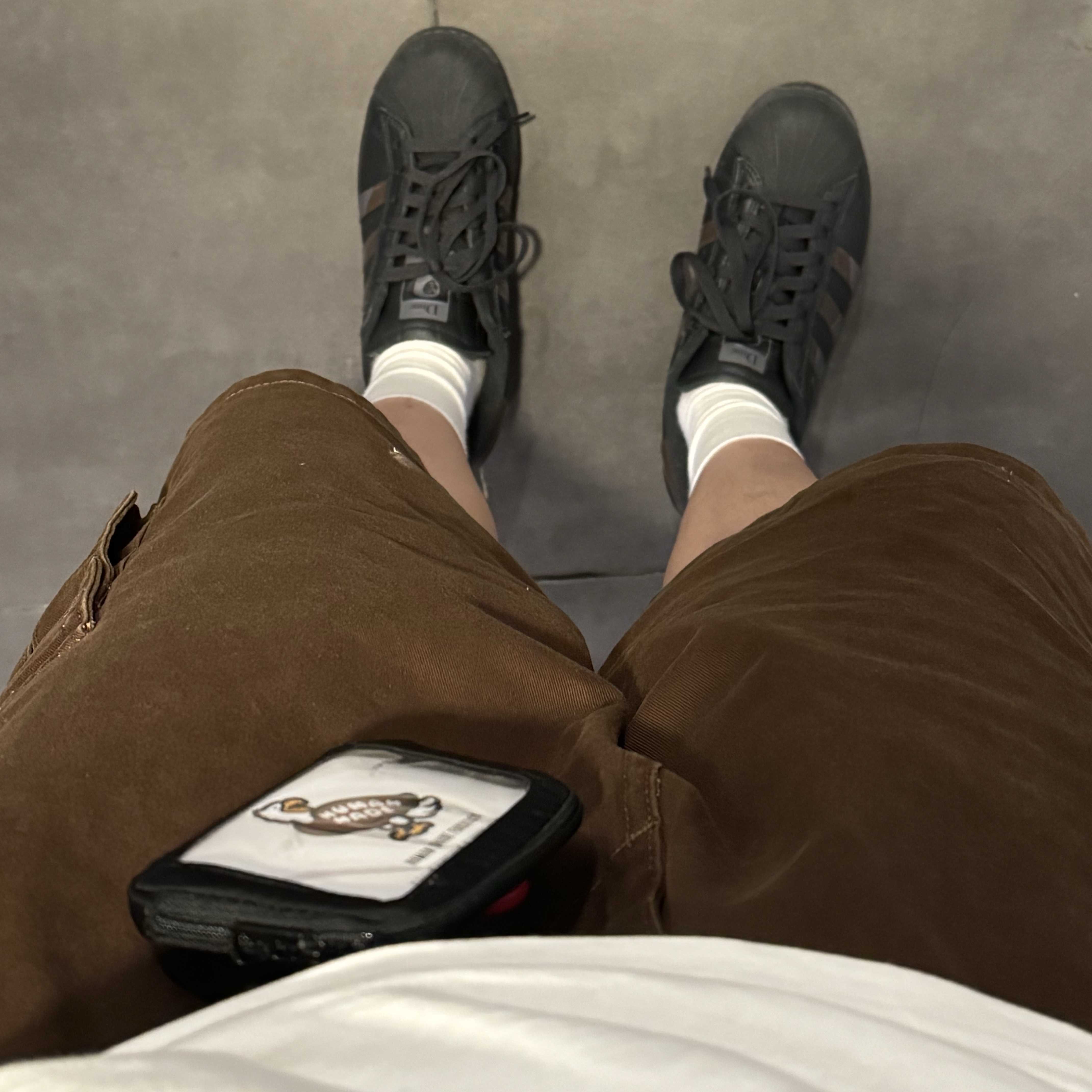 Adidas x Dime Superstar ADV Carbon Grey Five, Human Made Military Card Case Black 착용 스타일