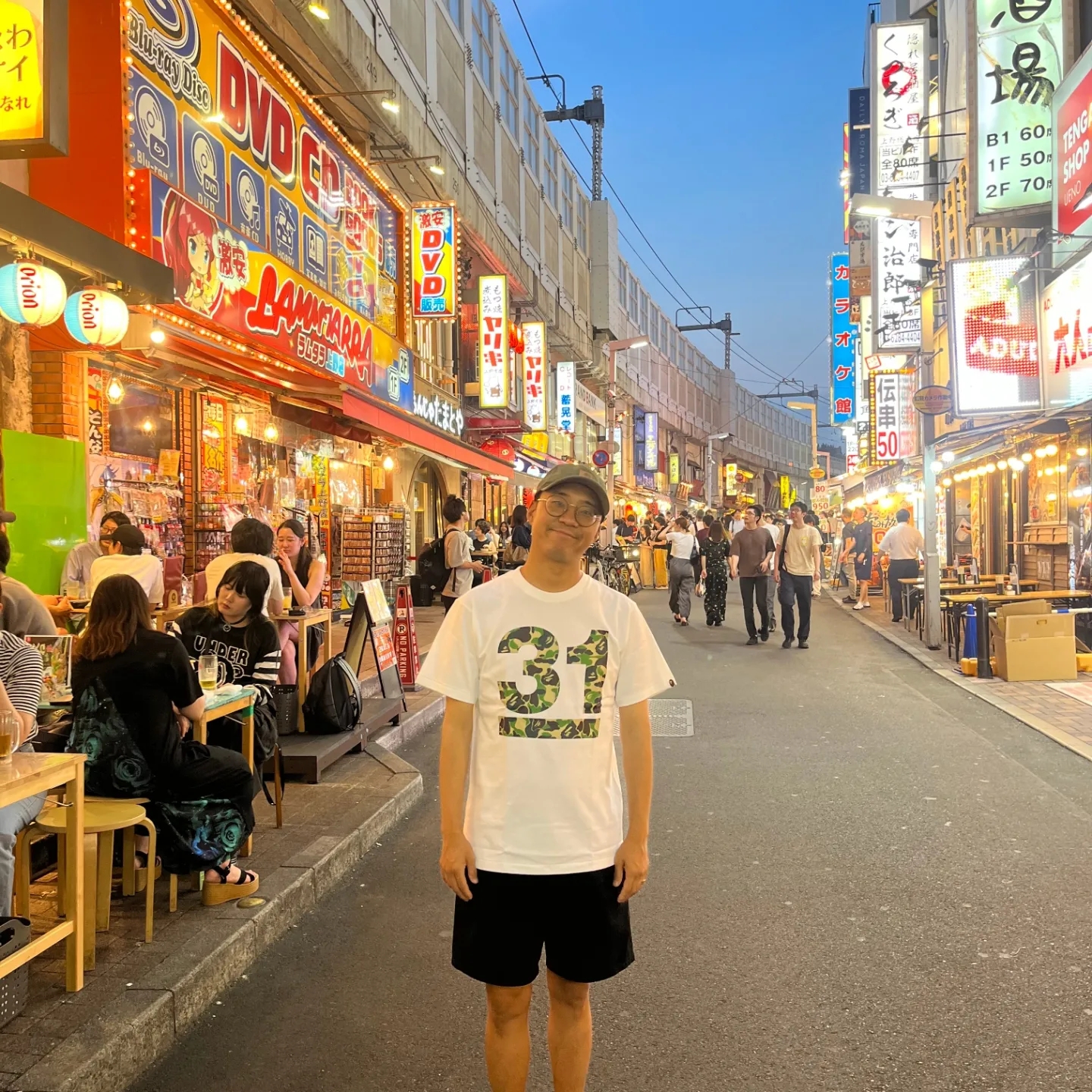 BAPE 31st Anniversary ABC Camo T-Shirts White Green 착용 스타일