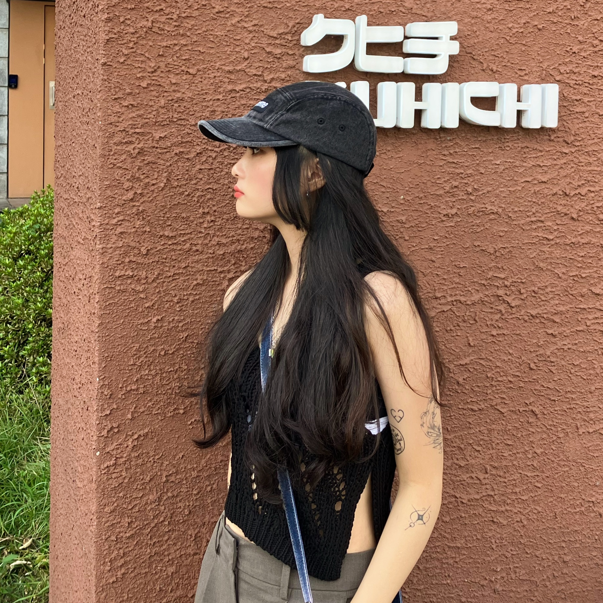 Supreme Denim Camp Cap Black - 23SS 착용 스타일