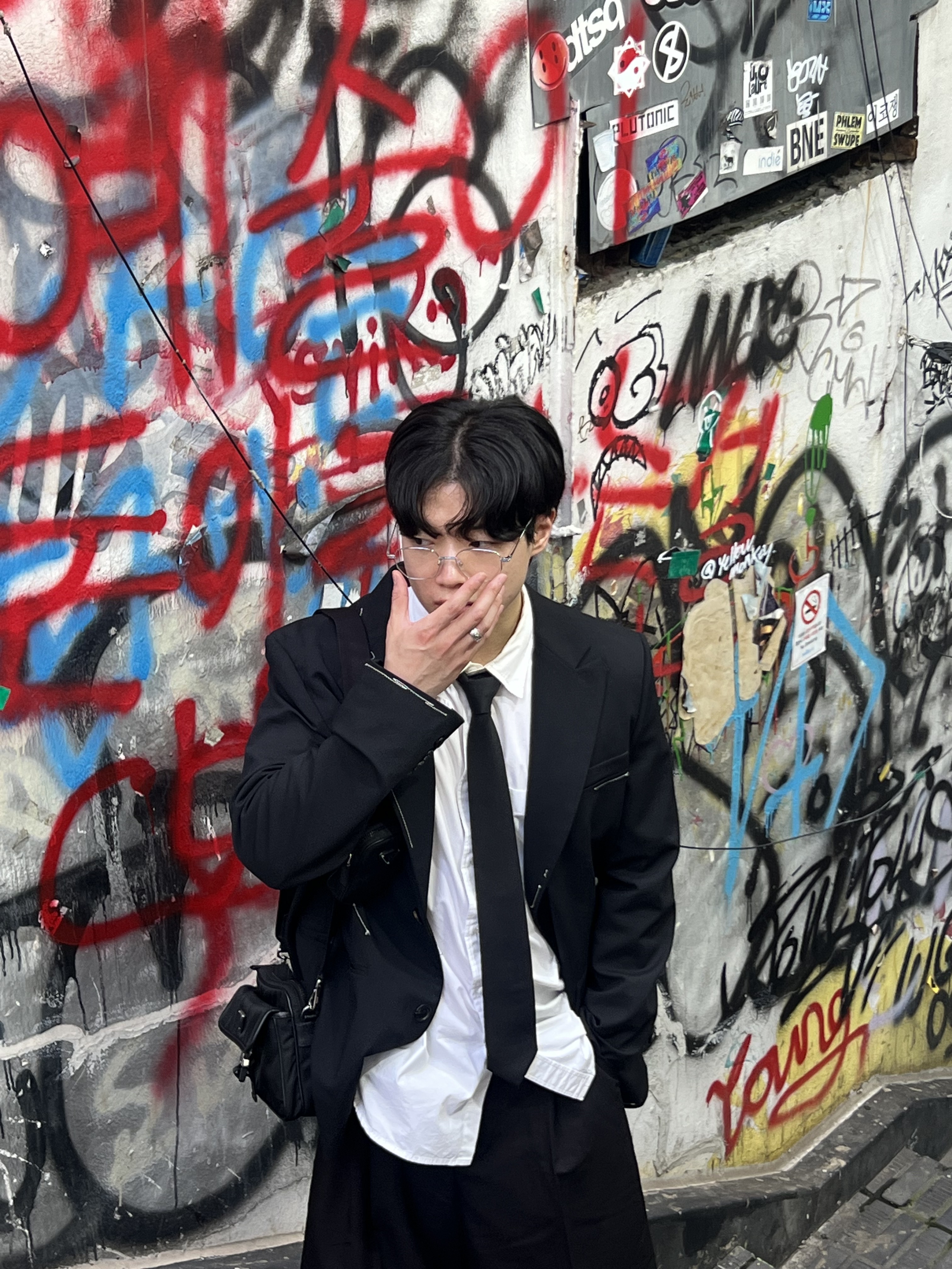 Zara x Ader Error Oversized Blazer Black, Prada Re-Nylon and Saffiano Leather Shoulder Bag Black ์ฐฉ์ฉ ์คํ์ผ - 5