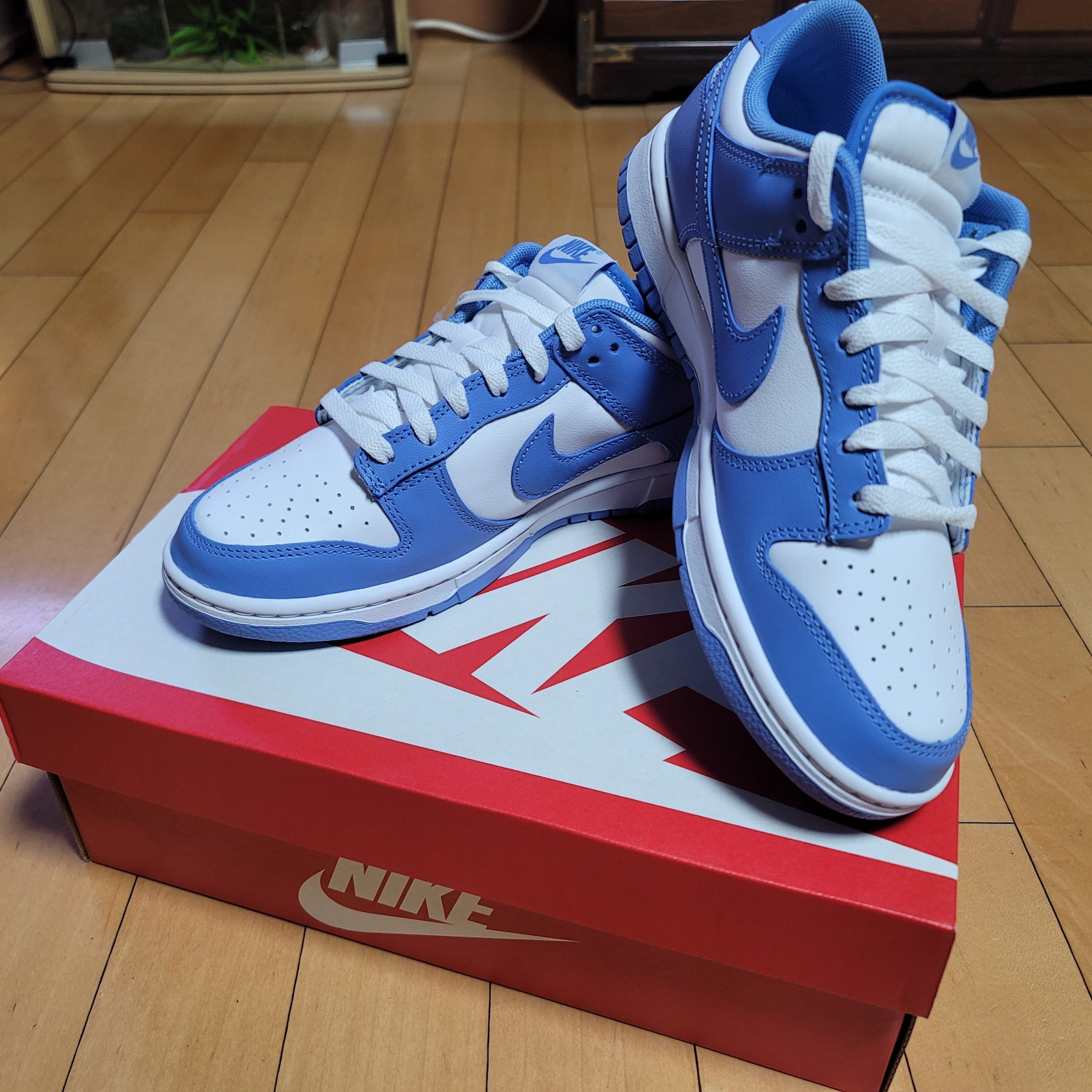 Nike Dunk Low Retro White Polar Blue 착용 스타일 - 2