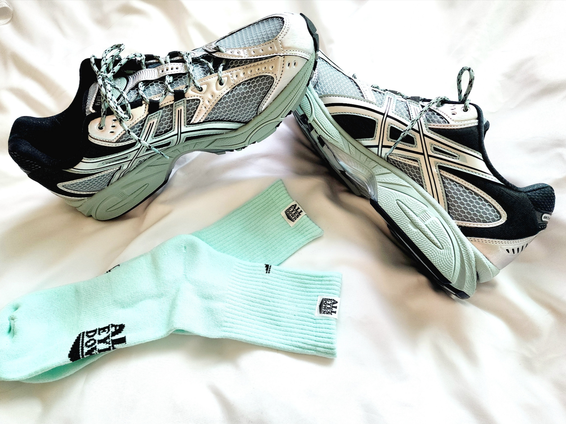 Asics Gel-Nimbus 10.1 Ocean Haze Pure Silver 착용 스타일 - 1