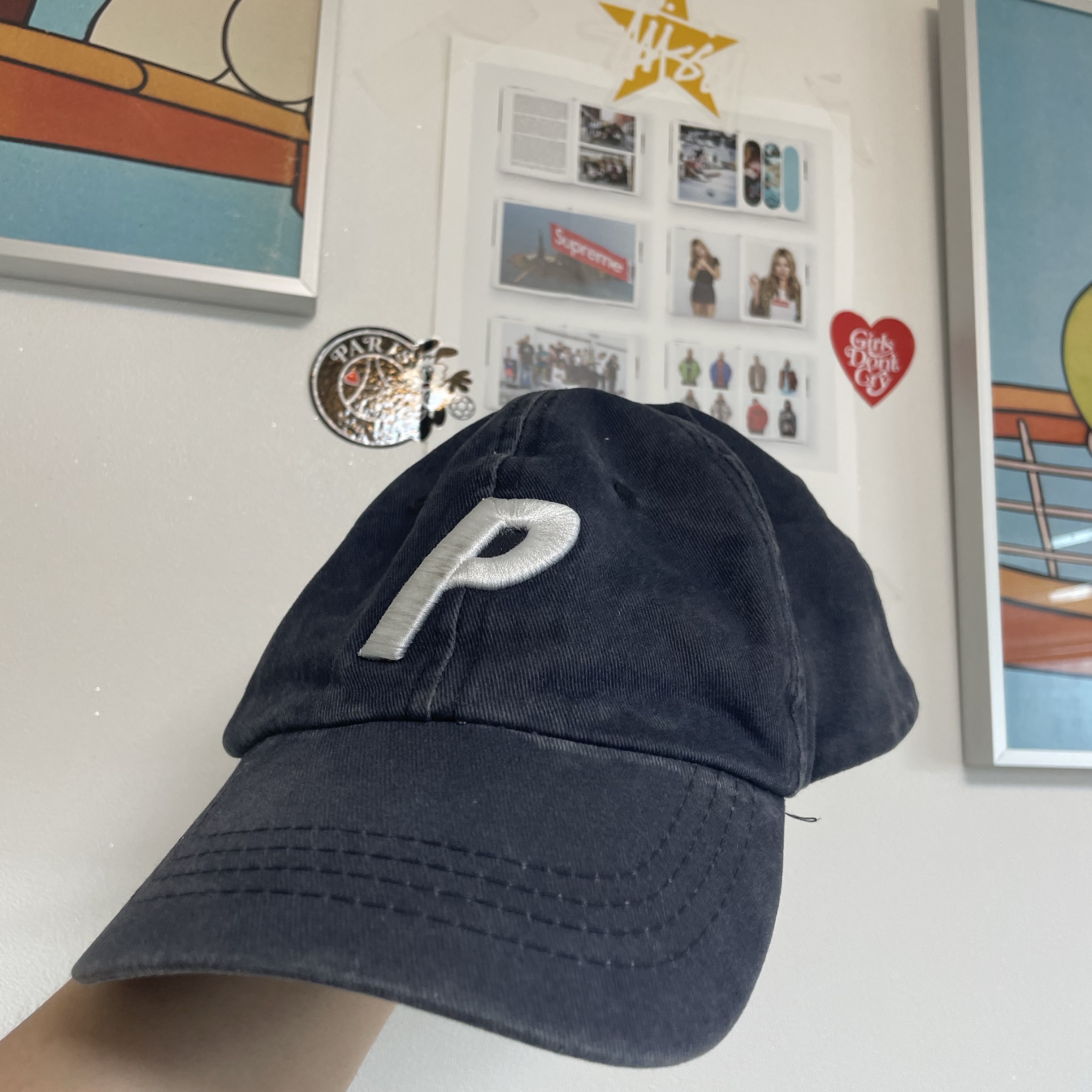 Palace Pigment 3D P 6-Panel Black - 21FW 착용 스타일