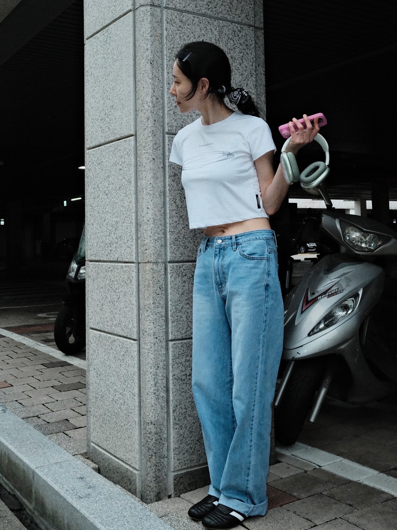 Opening Project Women Cropped Symbol T-Shirts 3D White, (W) Adidas Taekwondo Core Black Cloud White 착용 스타일 - 4