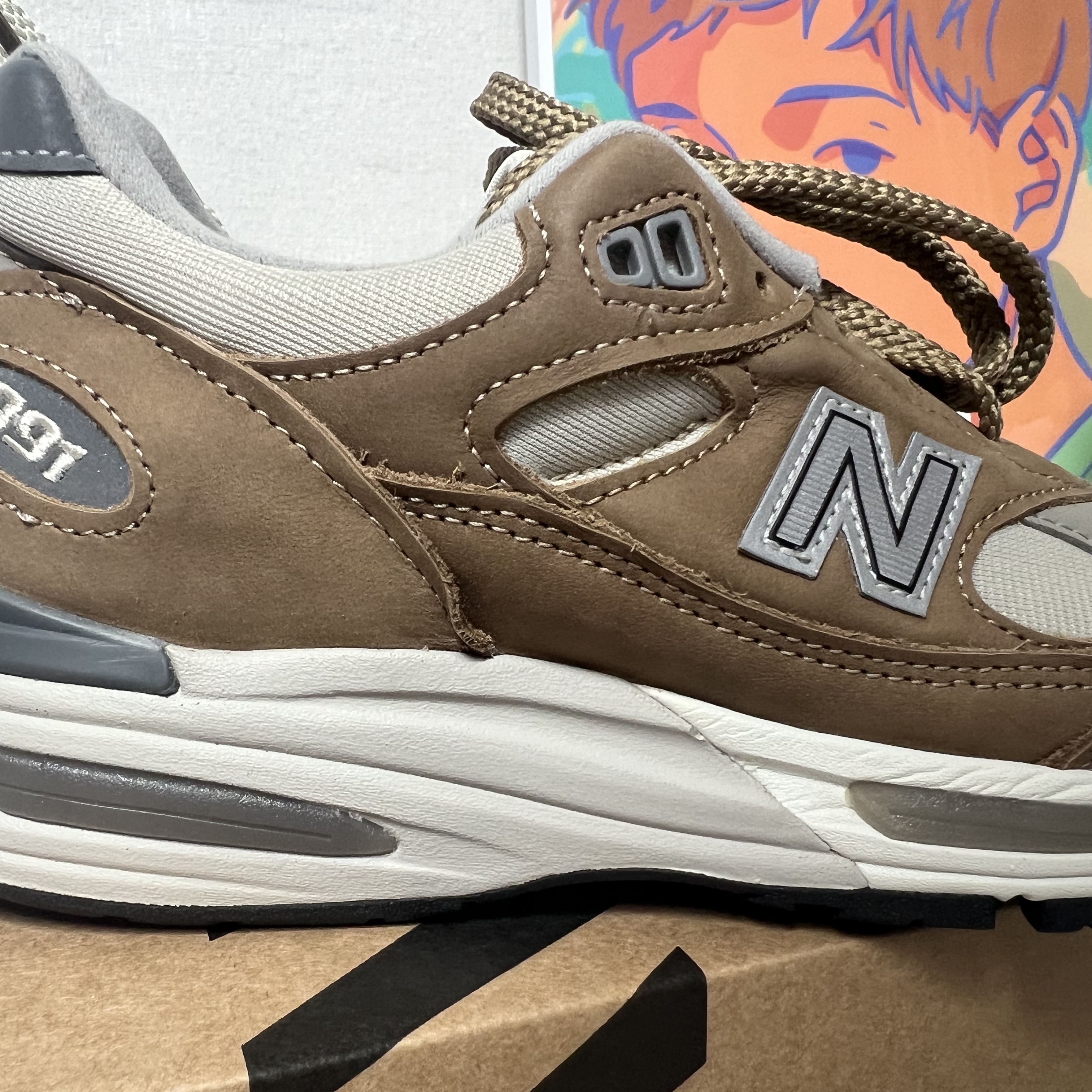 New Balance 991v2 Made in UK Coco Mocca 착용 스타일 - 3