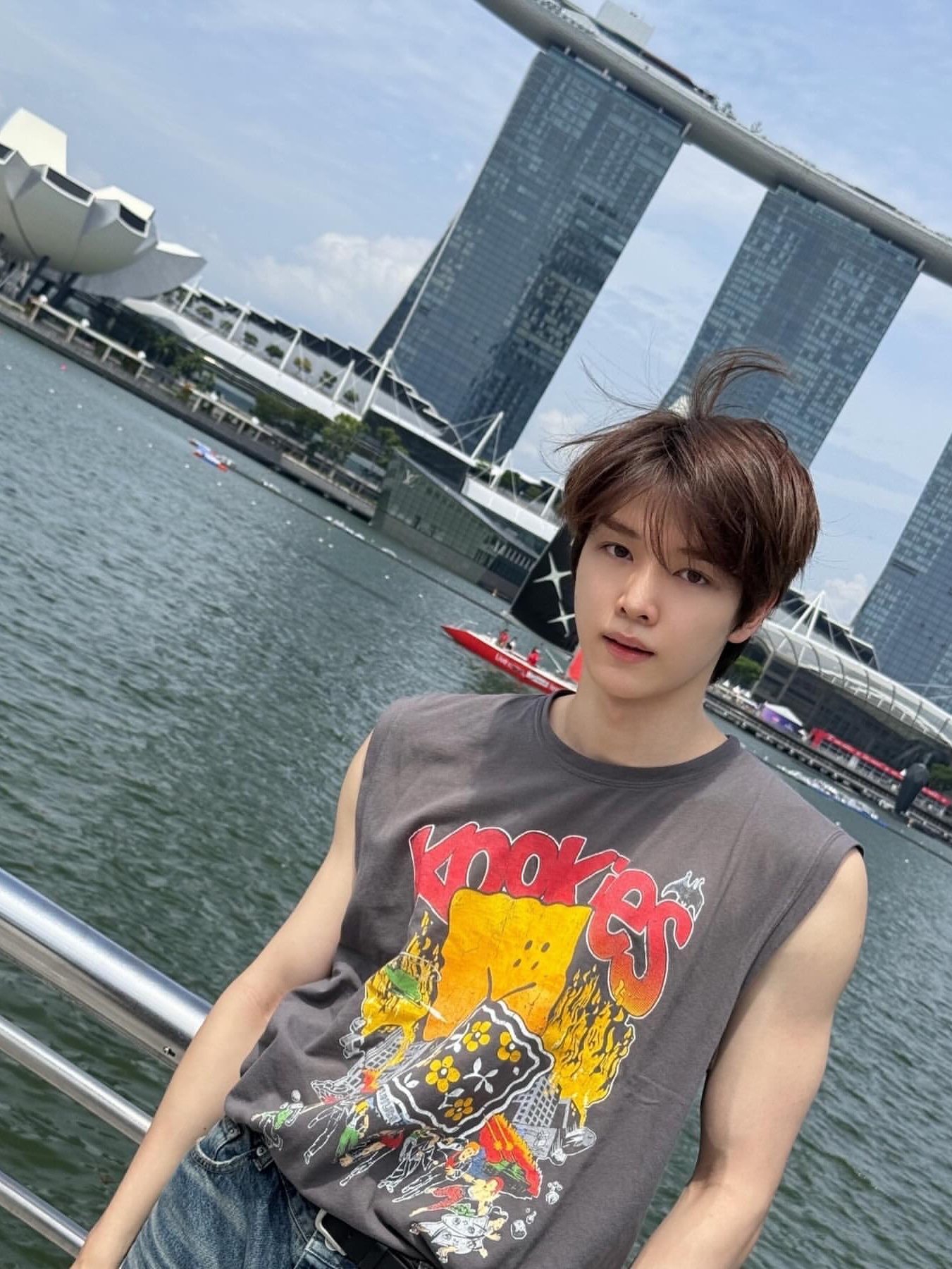 Kapital 20 Jersey Sleeveless Big T-Shirt Buster Peckish Bowy Pt Ink Black, Chrome Hearts Horse Shoe Long Sleeve T-Shirt Black 착용 스타일 - 3