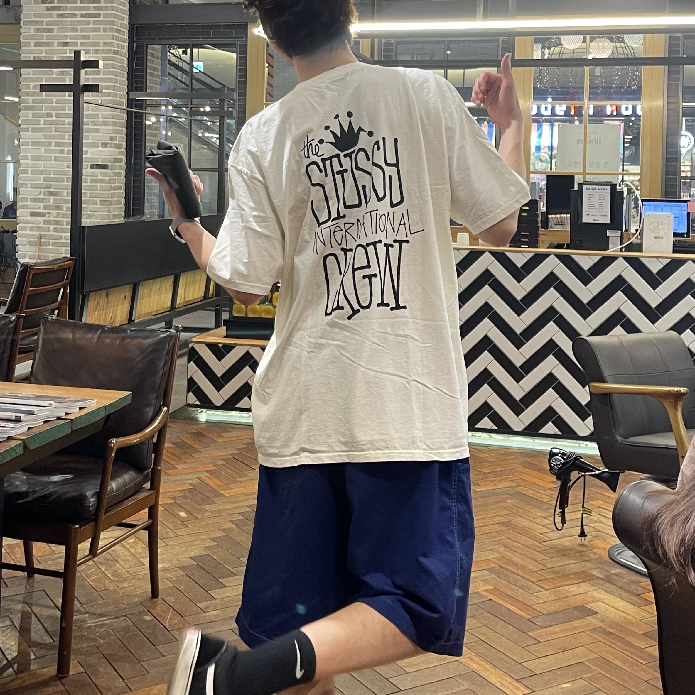 Stussy Crown International Pigment Dyed T-Shirt Natural 착용 스타일