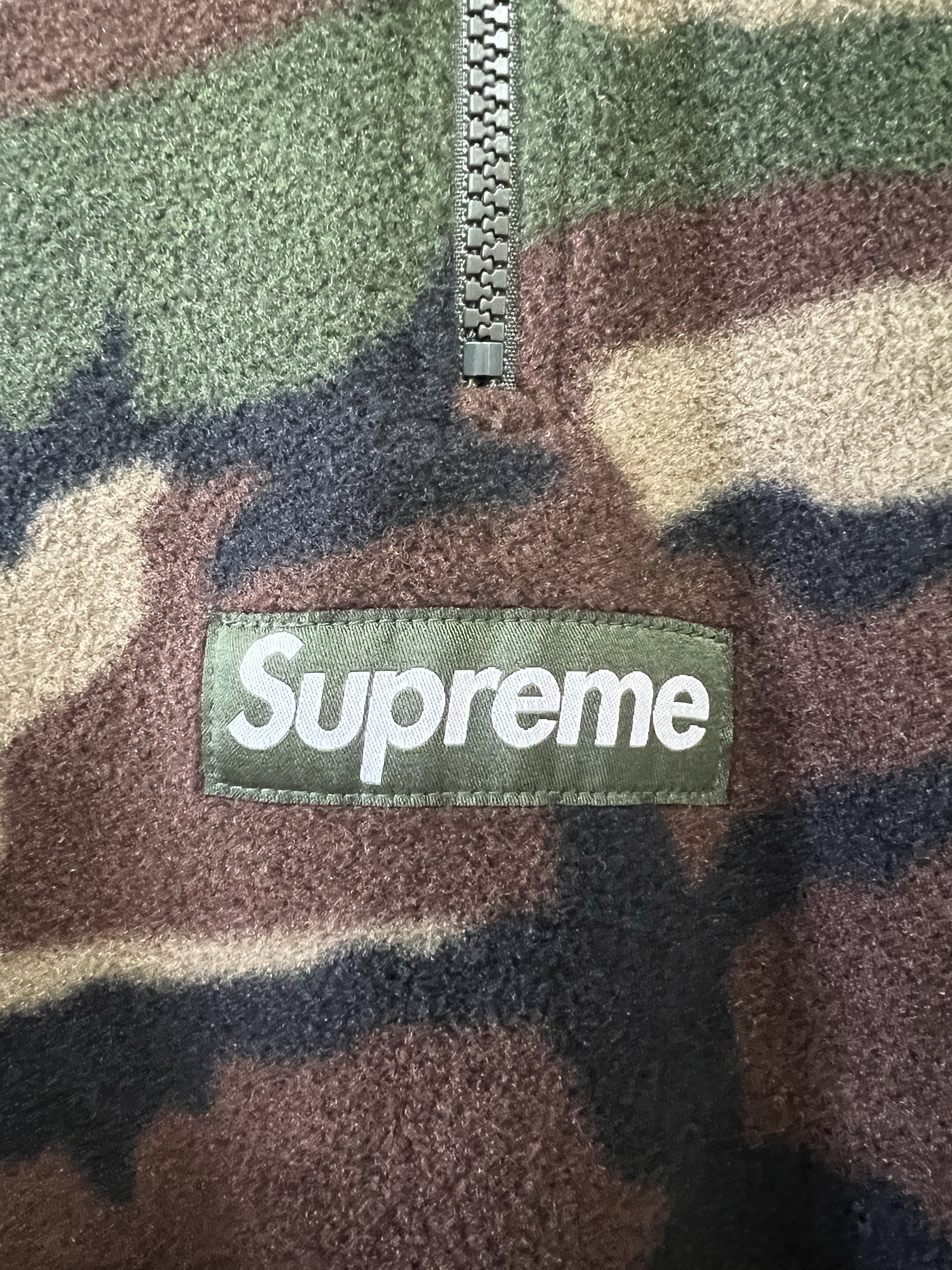 Supreme Polartec Facemask Half Zip Pullover Woodland Camo - 22FW 착용 스타일 - 2
