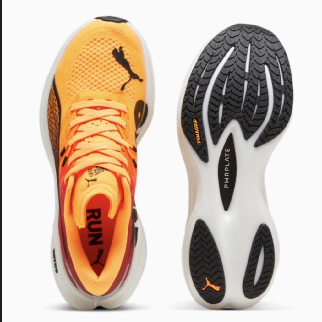 Puma Deviate Nitro 3 Fade Sun Stream Sunset Glow 착용 스타일 - 4