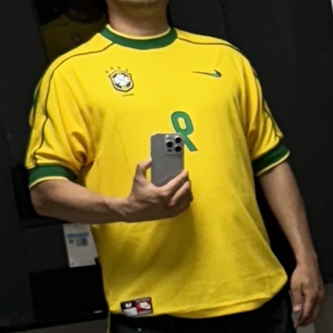 Nike Brazil 1998 Reissue Soccer Replica Jersey Varsity Maize Ronaldo (Marking Ver.) 착용 스타일 - 3