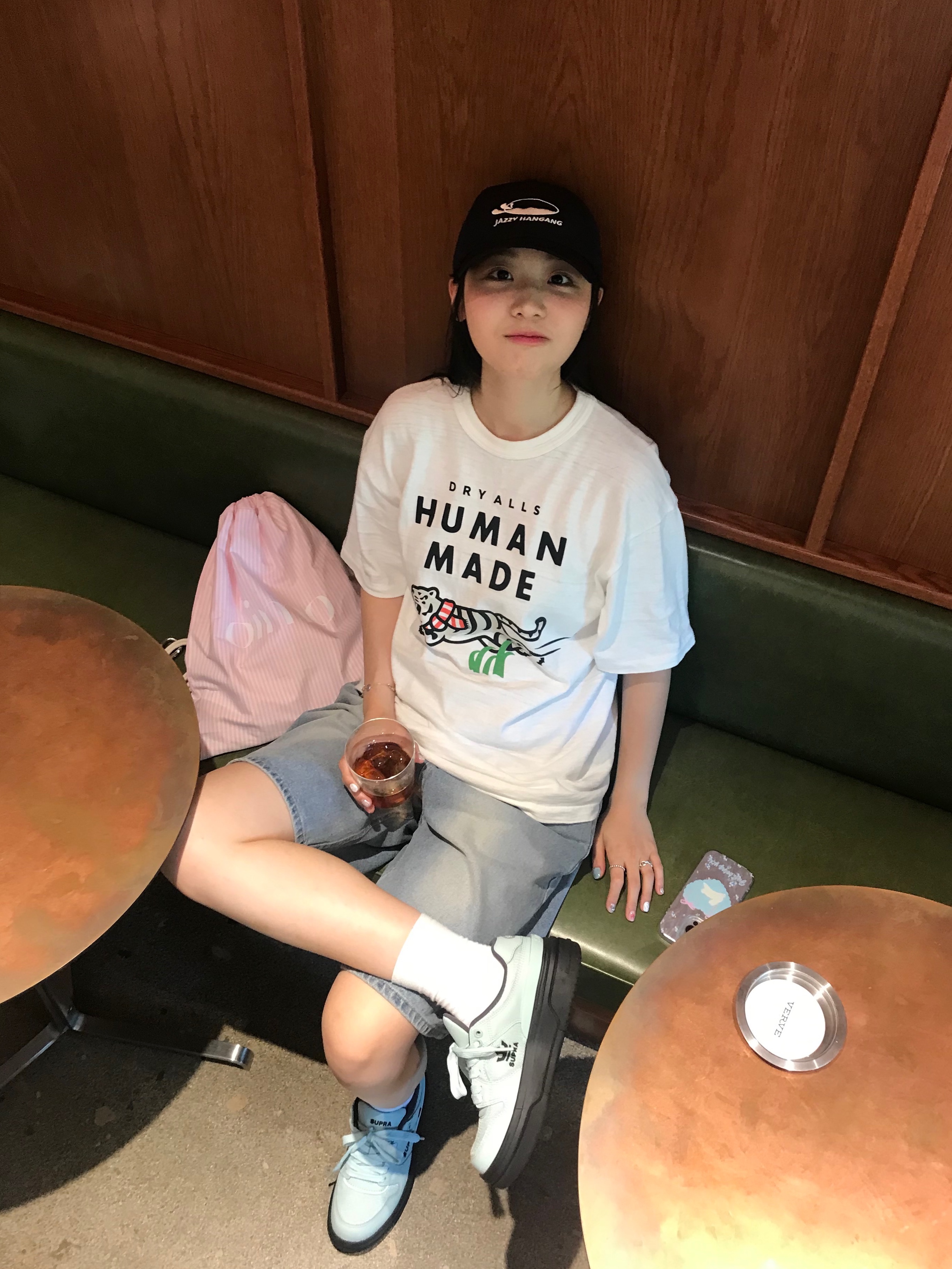 Human Made White Tiger Graphic T-Shirt White 착용 스타일