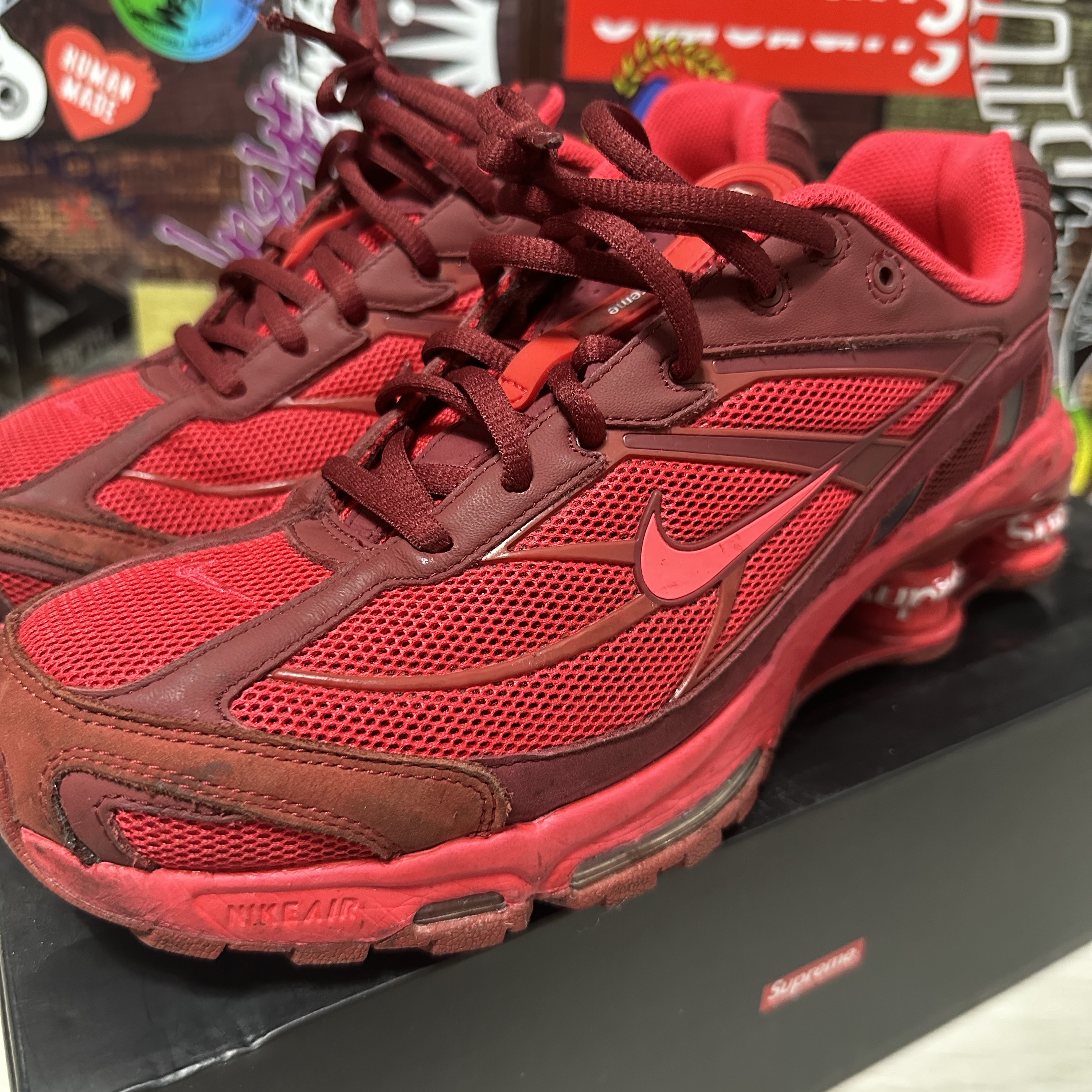 Nike x Supreme Shox Ride 2 SP Red 착용 스타일