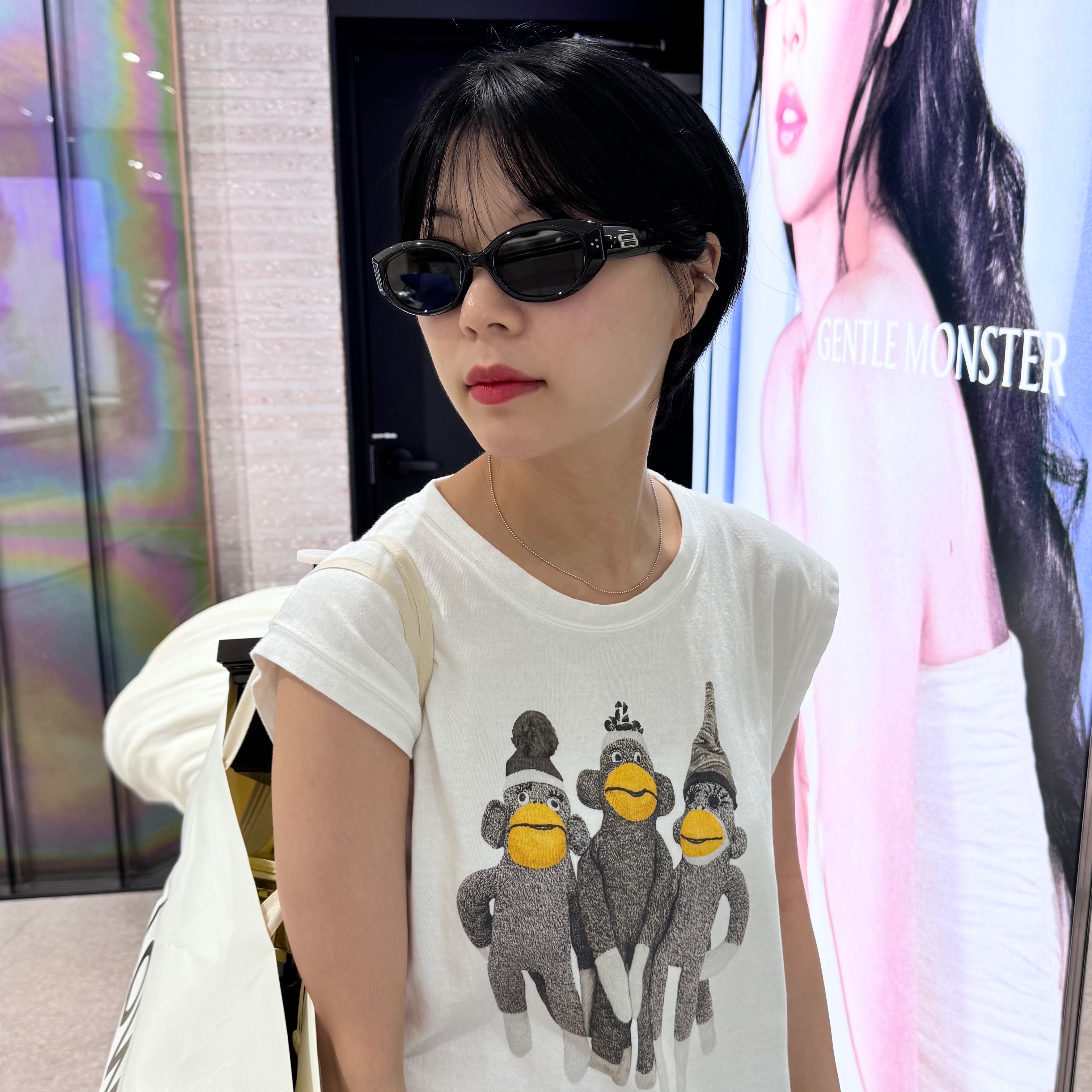 Kapital 20 Jersey Sleeveless Big T-Shirt Monkey Amigo Pt White 착용 스타일