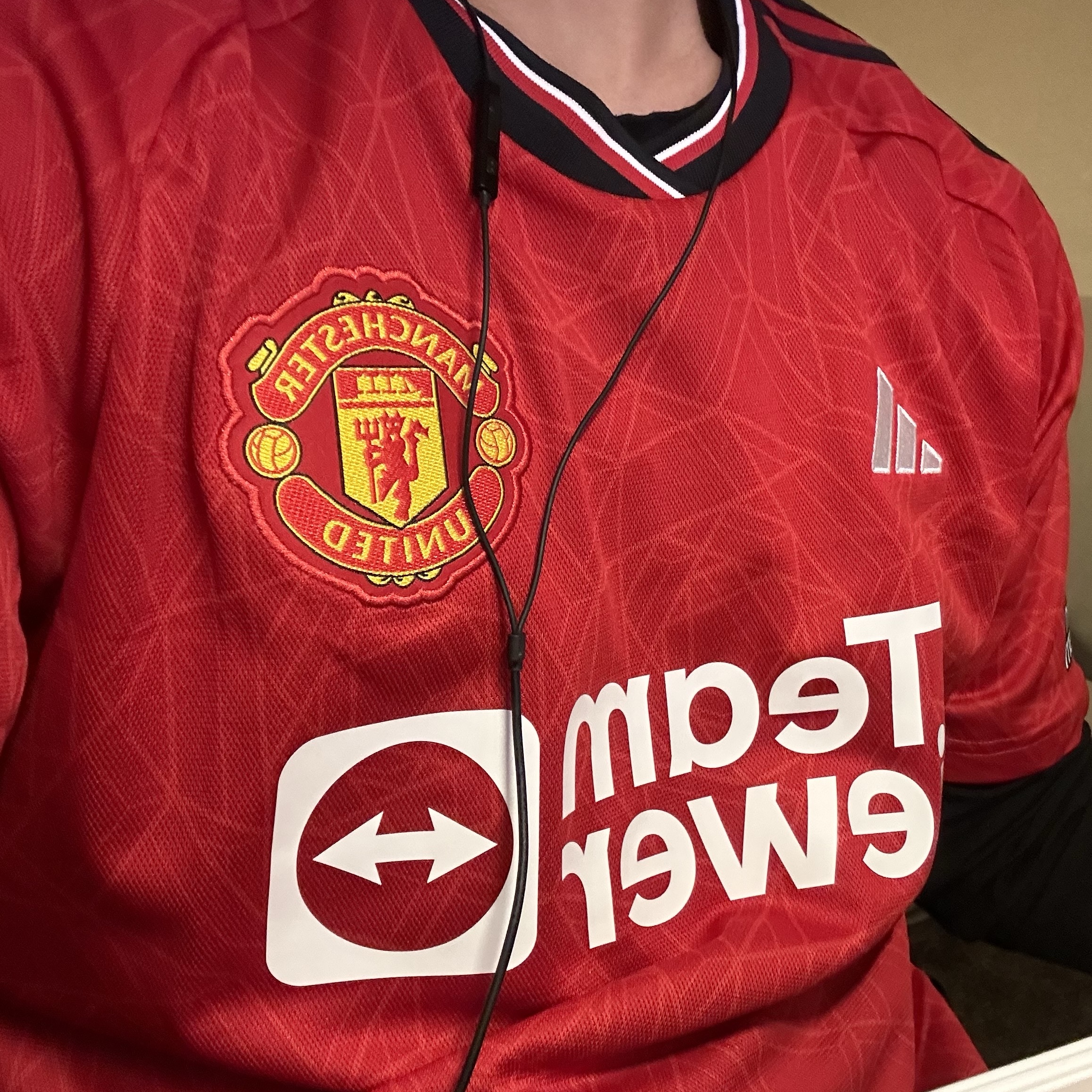 Adidas Manchester United 2023/24 Home Jersey Team Collegiate Red - KR Sizing (Non Marking Ver.) 착용 스타일
