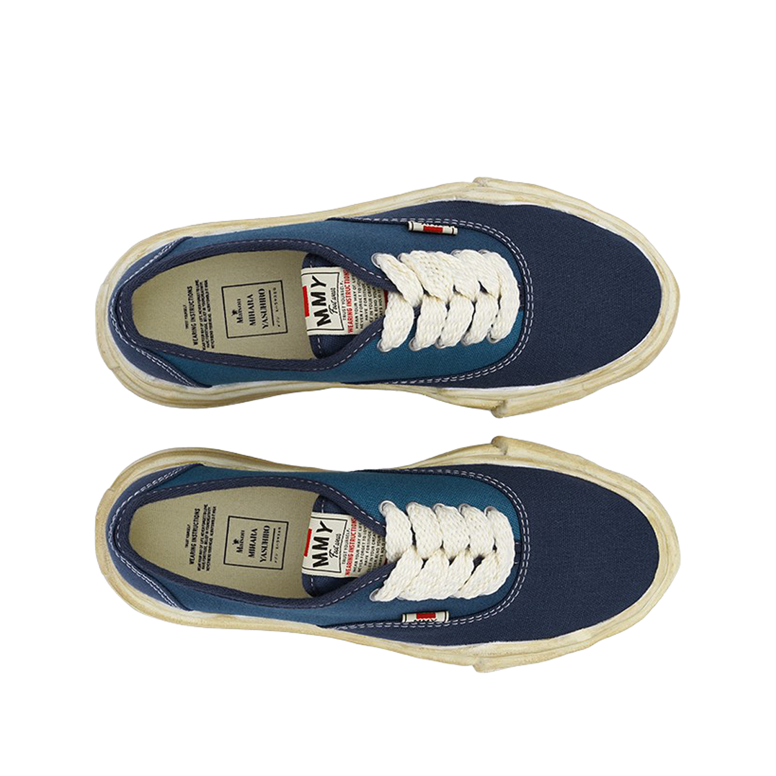 A07FW719-BLUE Maison Mihara Yasuhiro Baker OG Sole OD Canvas Low-top Sneakers Blue - #3