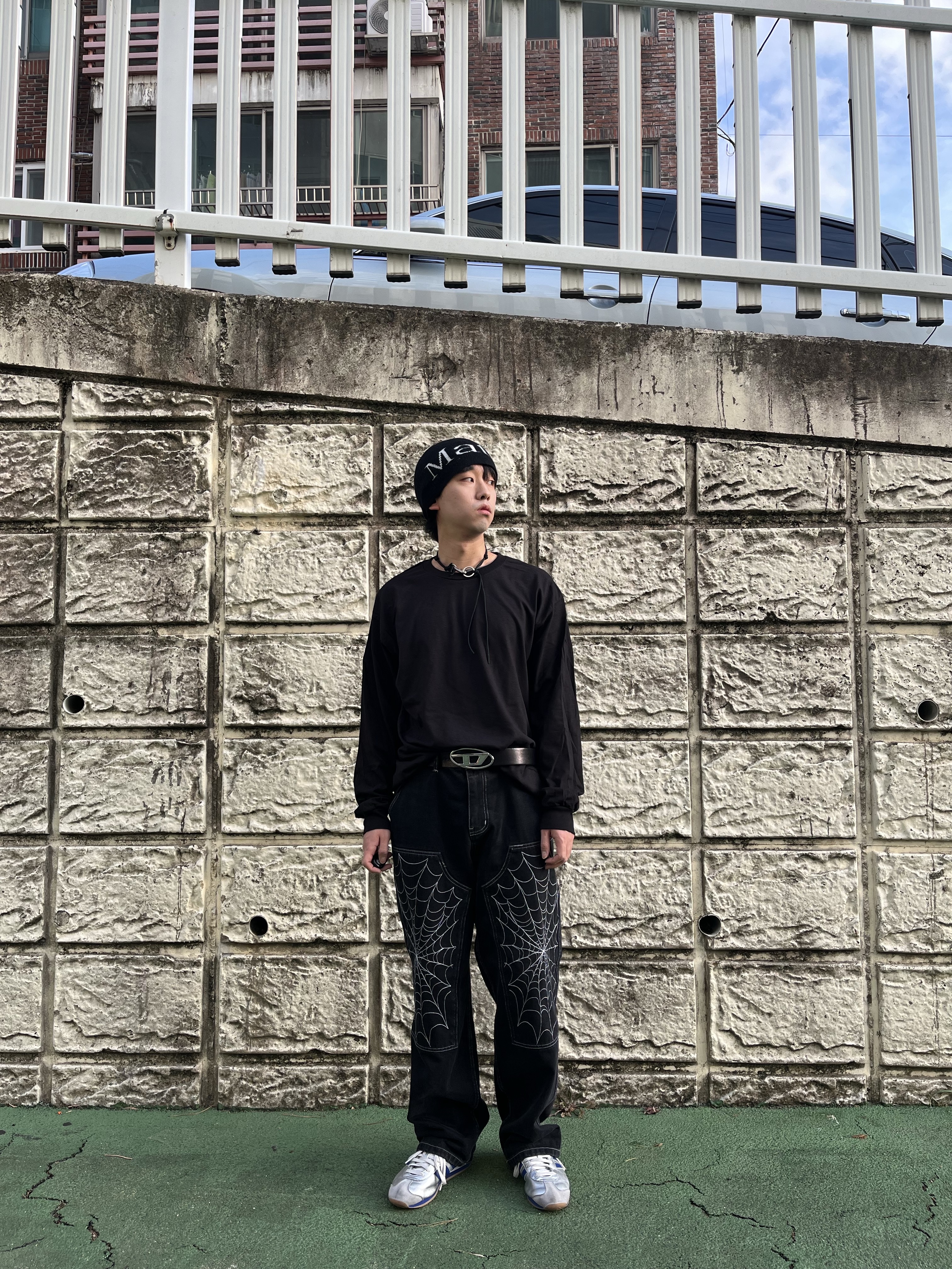 AAA Heavy Cotton 1304 Long Sleeve T-Shirt Black (2Pack) 착용 스타일 - 2