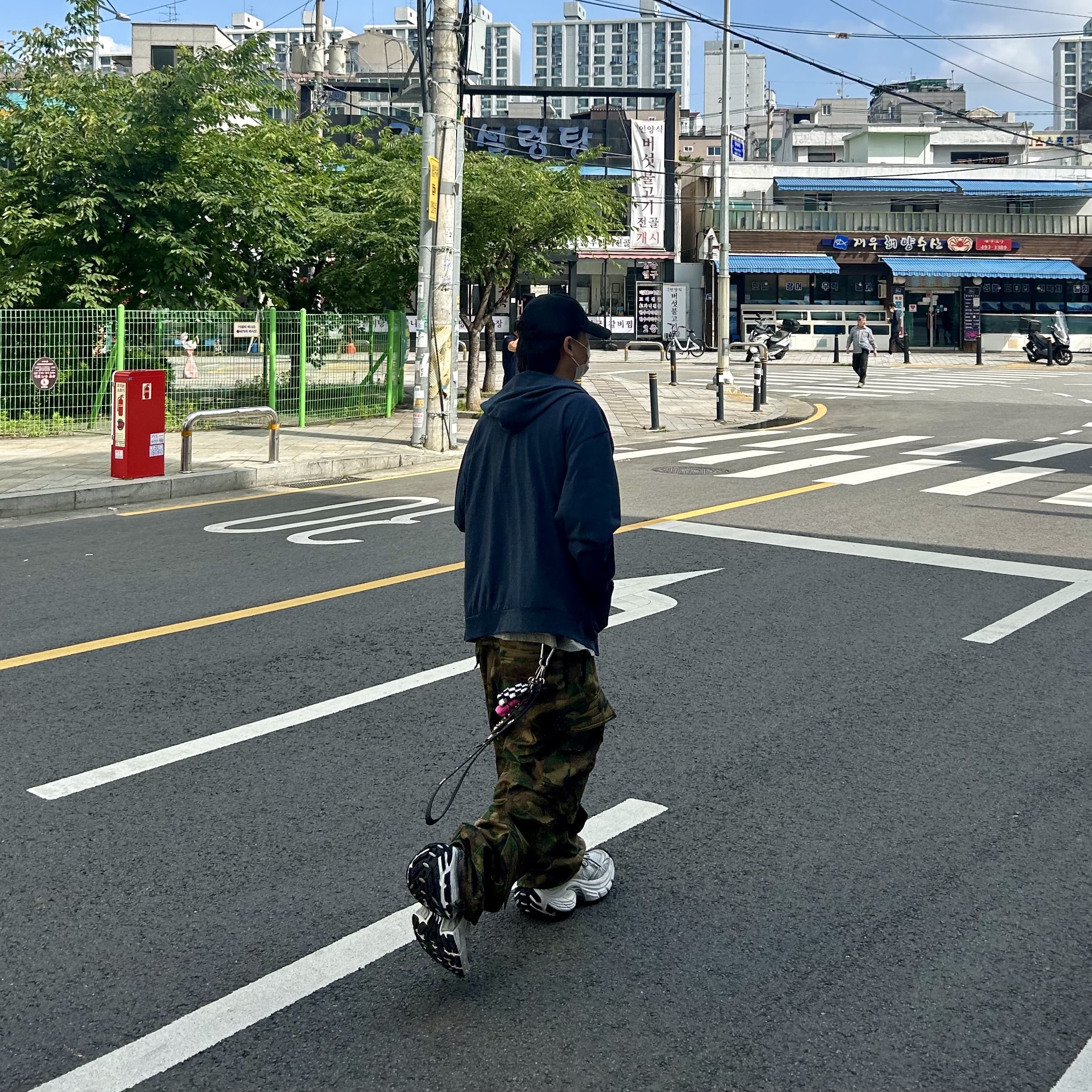 Farfromwhat Far Camo Cargo Pants Green, Balenciaga 10XL Sneakers White Grey Silver Black 착용 스타일 - 6