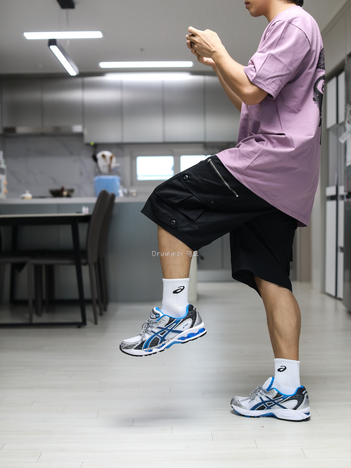 Asics Gel-Nimbus 10.1 White Directoire Blue 착용 스타일