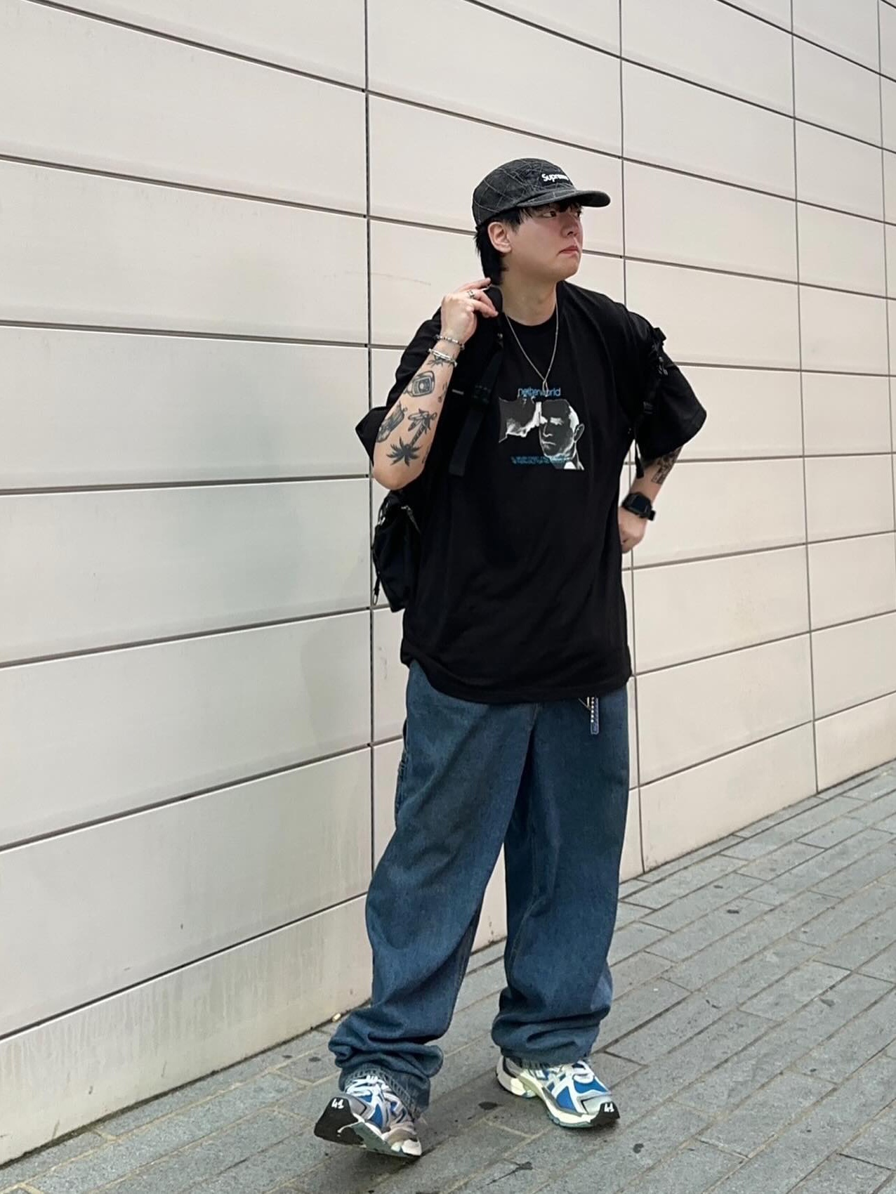Netherworld Thorny Tee Black 착용 스타일 - 3