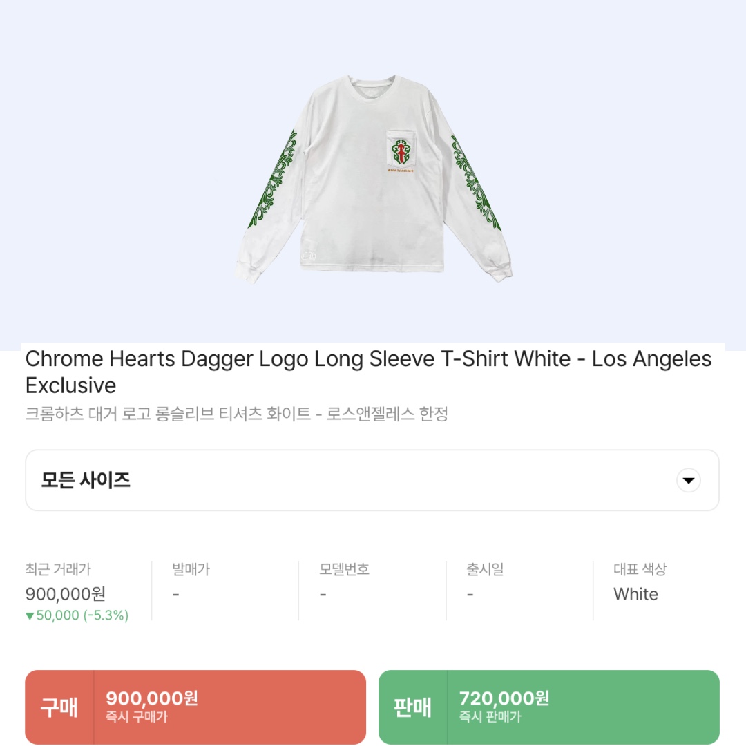 Chrome Hearts Dagger Logo Long Sleeve T-Shirt White - Los Angeles Exclusive 착용 스타일 - 2