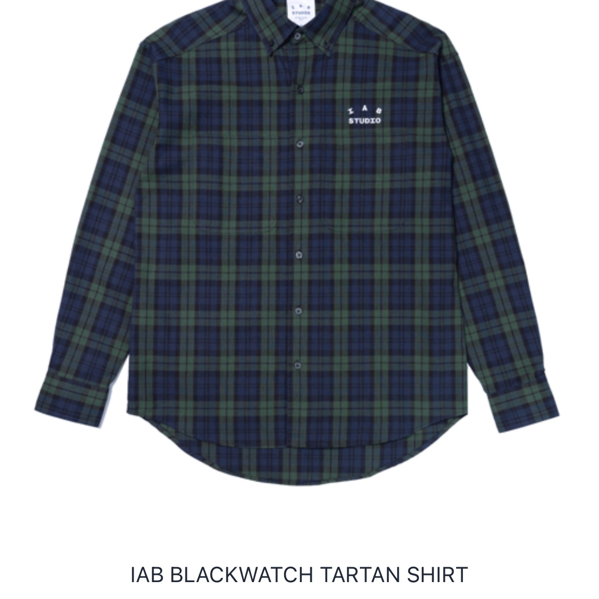 IAB Studio Blackwatch Tartan Shirt Blue Green 착용 스타일