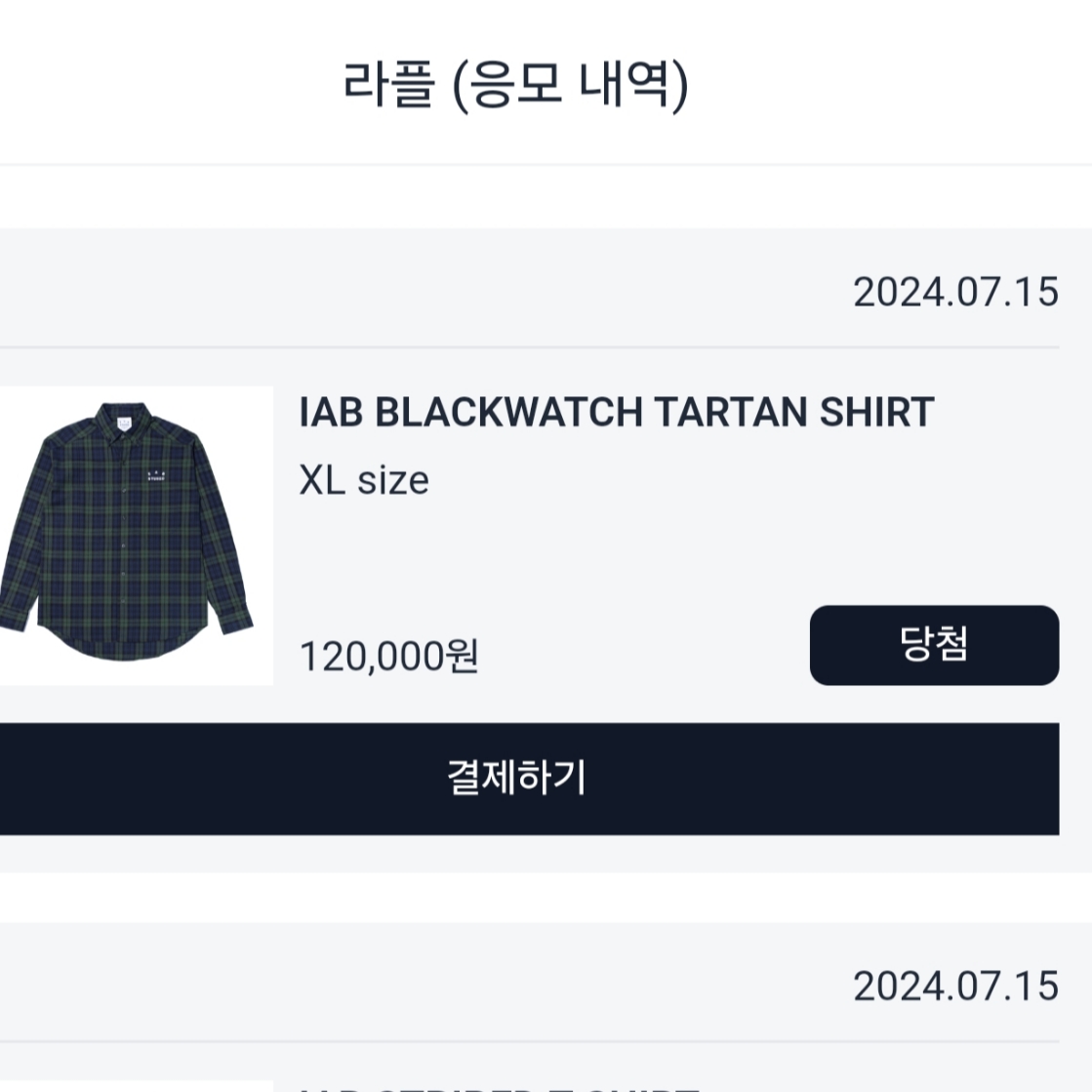 IAB Studio Blackwatch Tartan Shirt Blue Green 착용 스타일