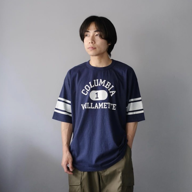 Ciota Football T-Shirts Navy 착용 스타일 - 1