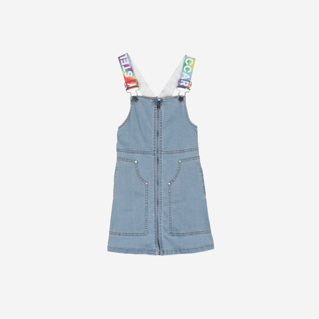 TU1E62Z0153618 (Kids) Stella McCartney Logo Straps Denim Dress Light Blue