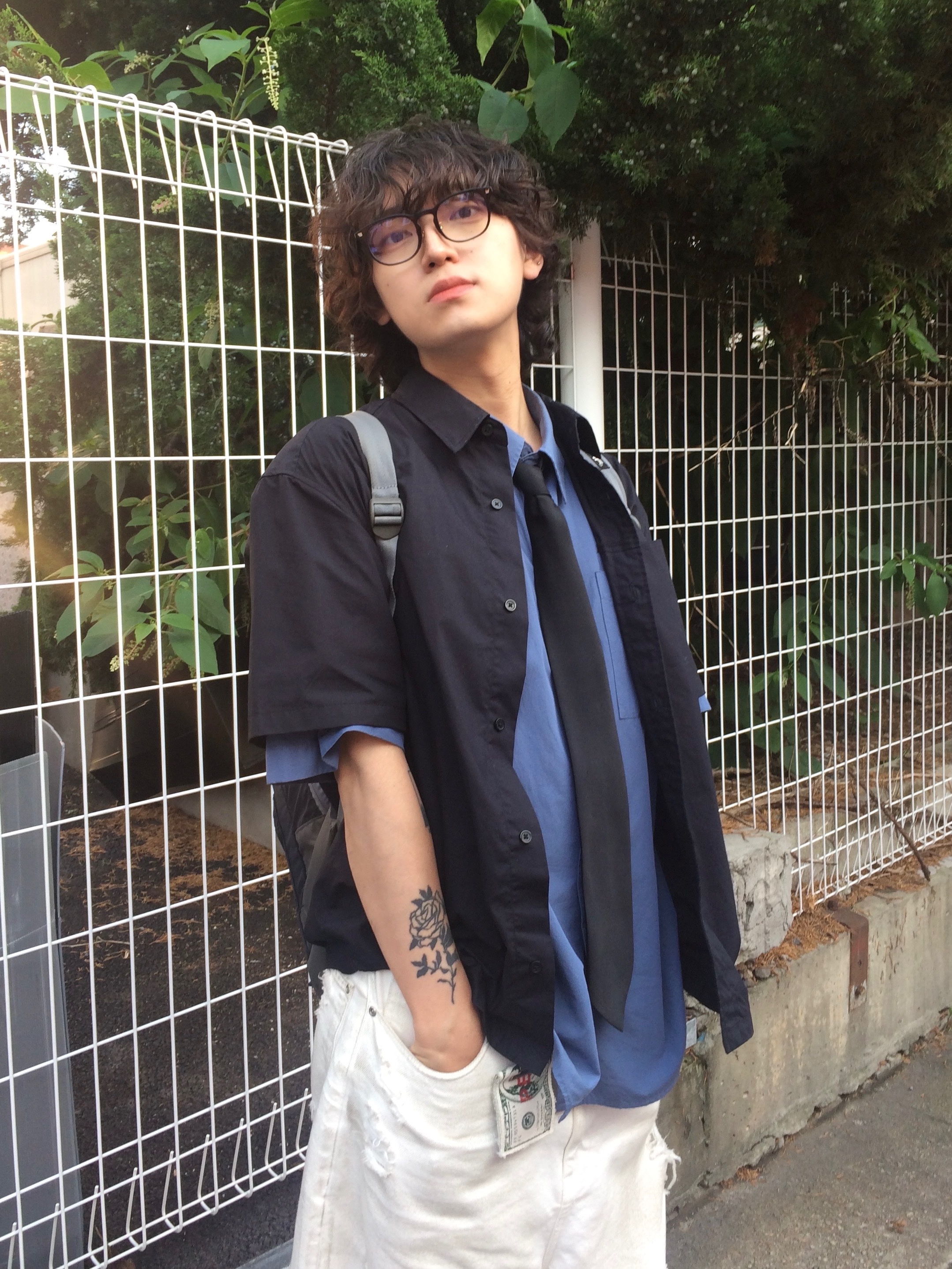 Mischief Rhombus Light Weight Backpack Black - The Hyundai Seoul Exclusive 착용 스타일 - 2