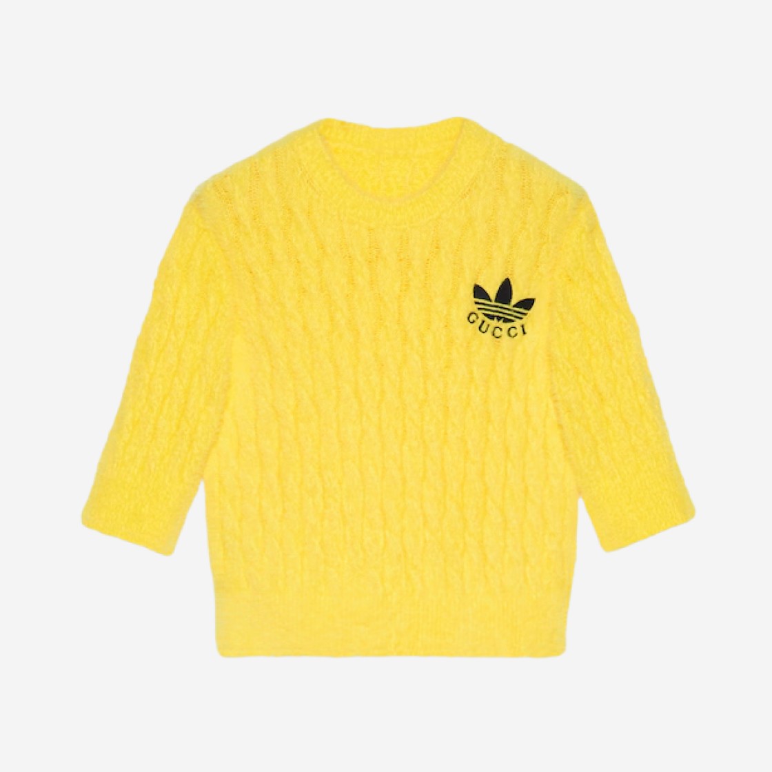 (W) Gucci x Adidas Cable Knit Top Yellow 상세 이미지 1