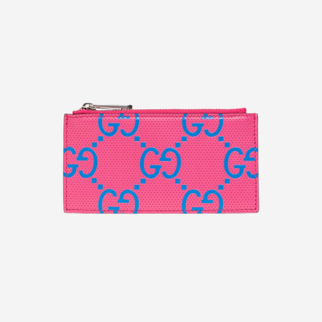 Gucci GG Embossed Zip Card Case Fuchsia Blue 상세 이미지 1