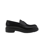 Prada Brushed Leather Loafers Black