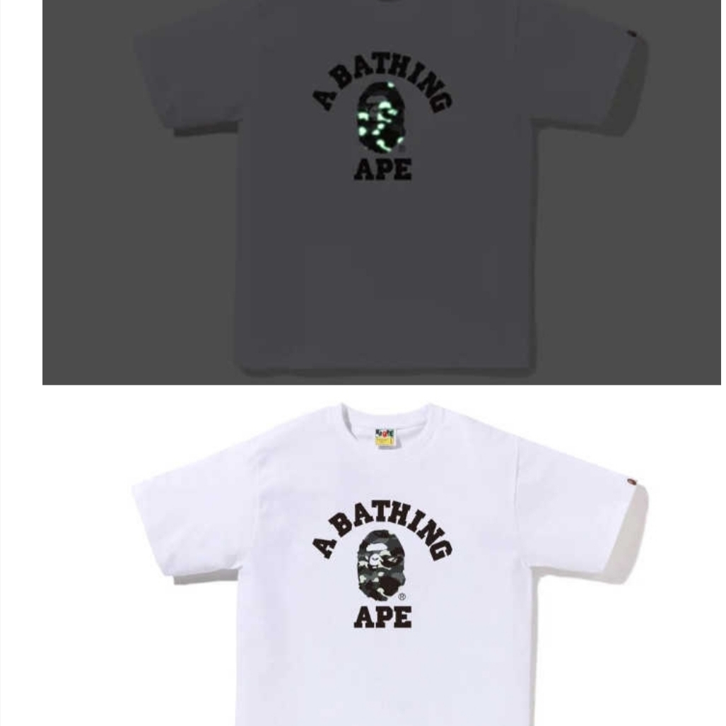 BAPE City Camo College T-Shirt White Black 착용 스타일