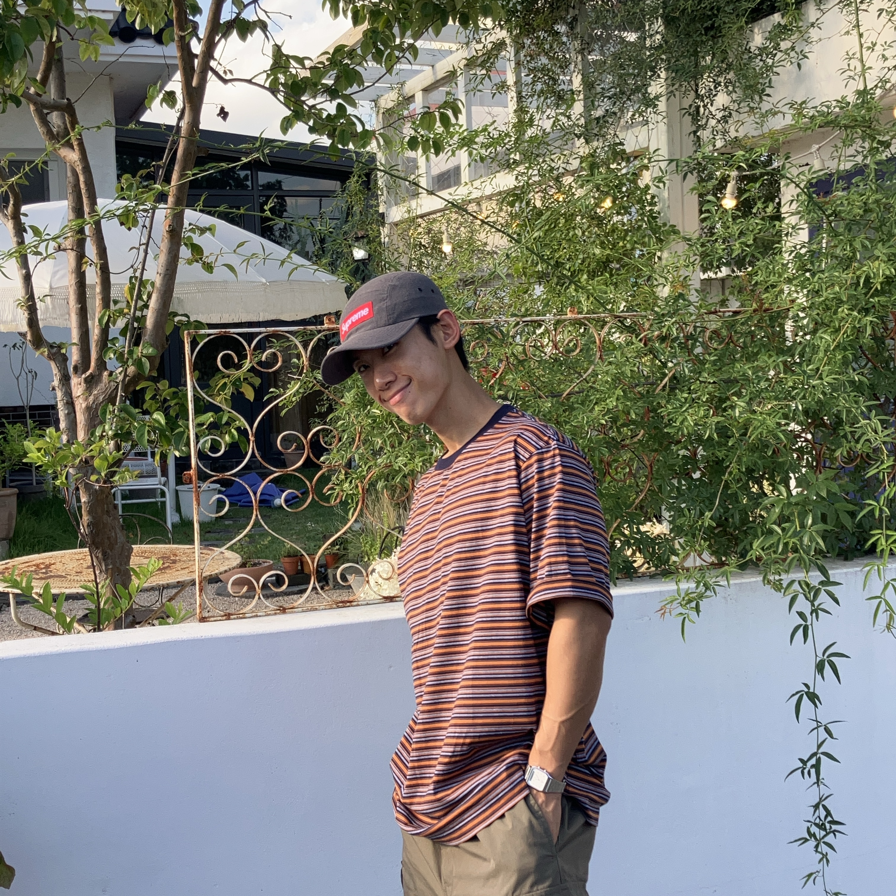 Supreme Kevlar Camp Cap Dark Grey - 23SS 착용 스타일 - 2
