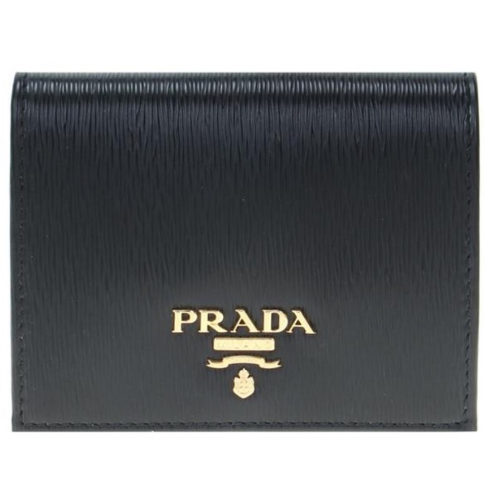 Prada Vitello Move Leather Card Holder Black 착용 스타일 - 2