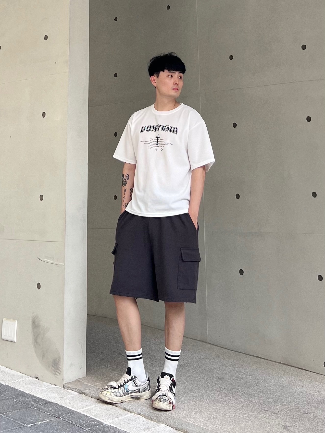 Nike x Peaceminusone Air Force 1 Low Para-Noise 2.0 착용 스타일 - 1