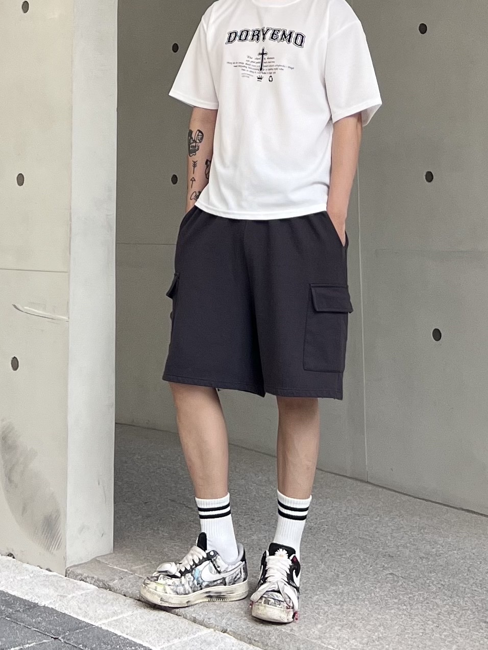 Nike x Peaceminusone Air Force 1 Low Para-Noise 2.0 착용 스타일 - 2
