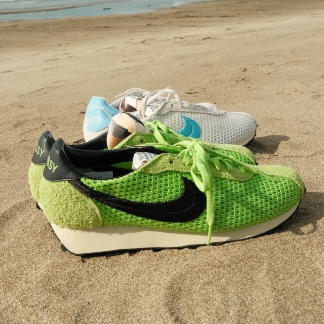 Nike x Stussy LD-1000 SP Action Green and Black, Nike x Stussy LD-1000 SP Phantom Aquarius Blue 착용 스타일