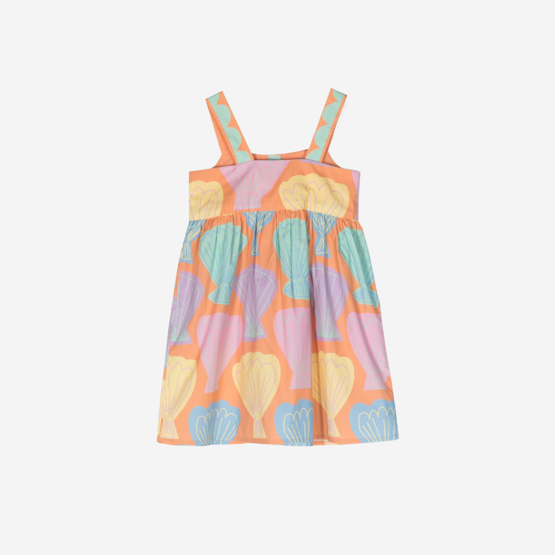 (키즈) 스텔라 맥카트니 씨쉘 프린트 플레어 드레스 라이트 오렌지 멀티컬러((Kids) Stella McCartney Seashell Print Flared Dress Light Orange Multicolour) - 2
