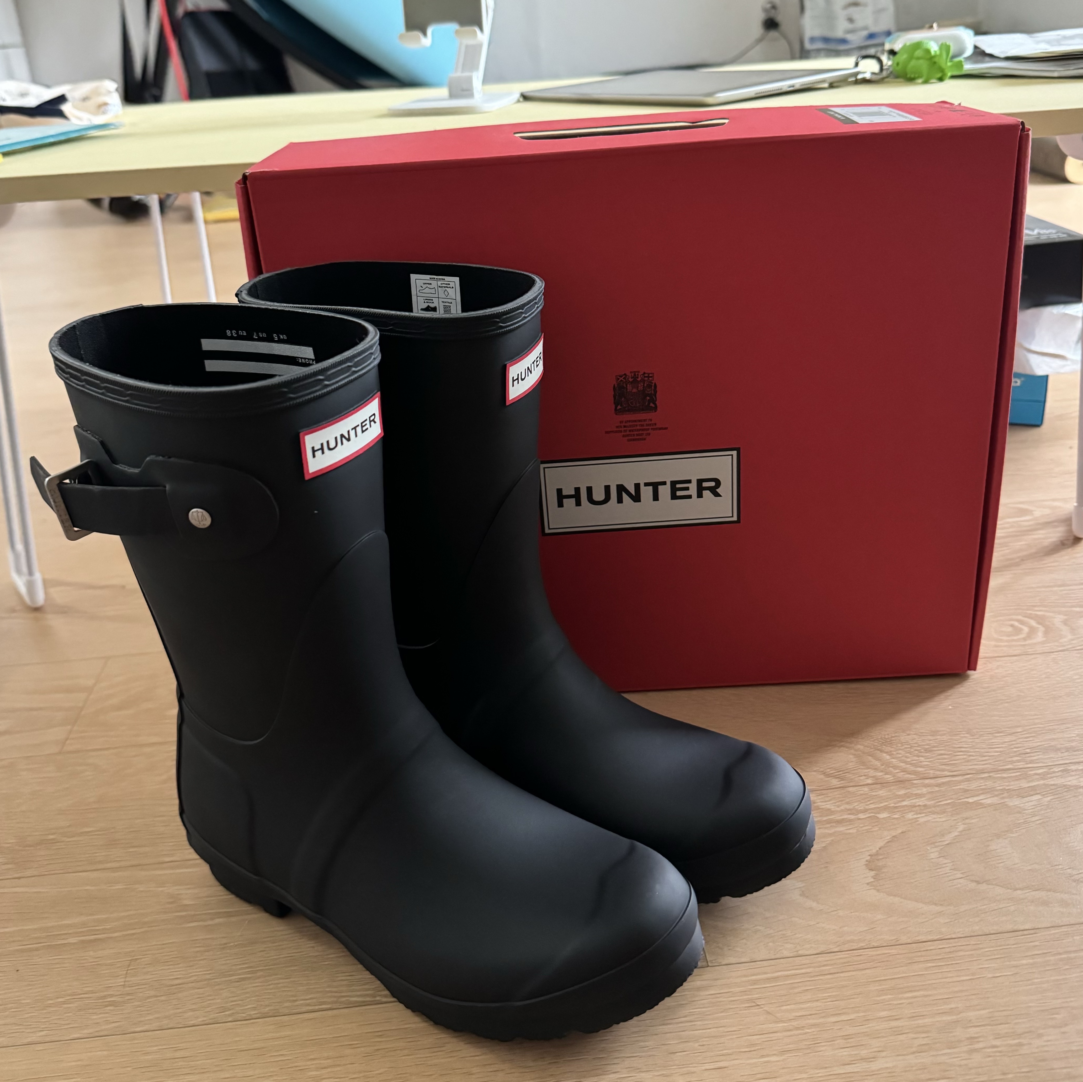 (W) Hunter Original Short Rain Boots Black 착용 스타일