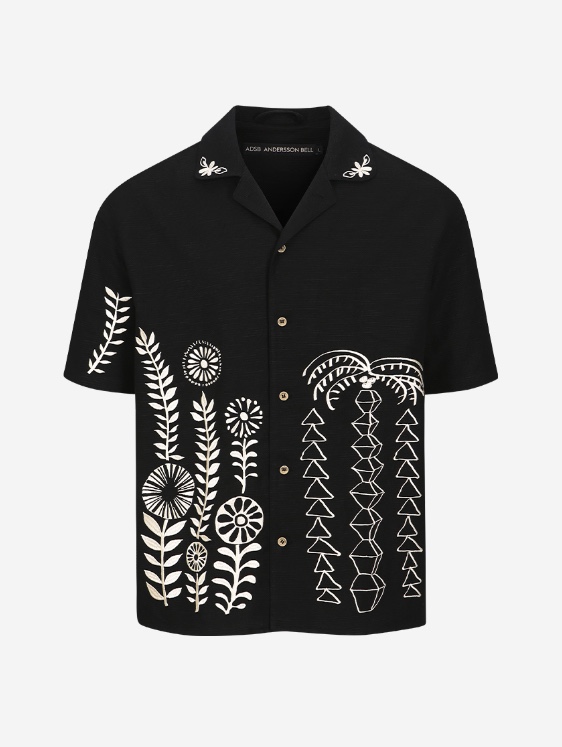 [KREAM 단독] ADSB Andersson Bell May Embroidery Open Collar Shirts Black 착용 스타일 - 5