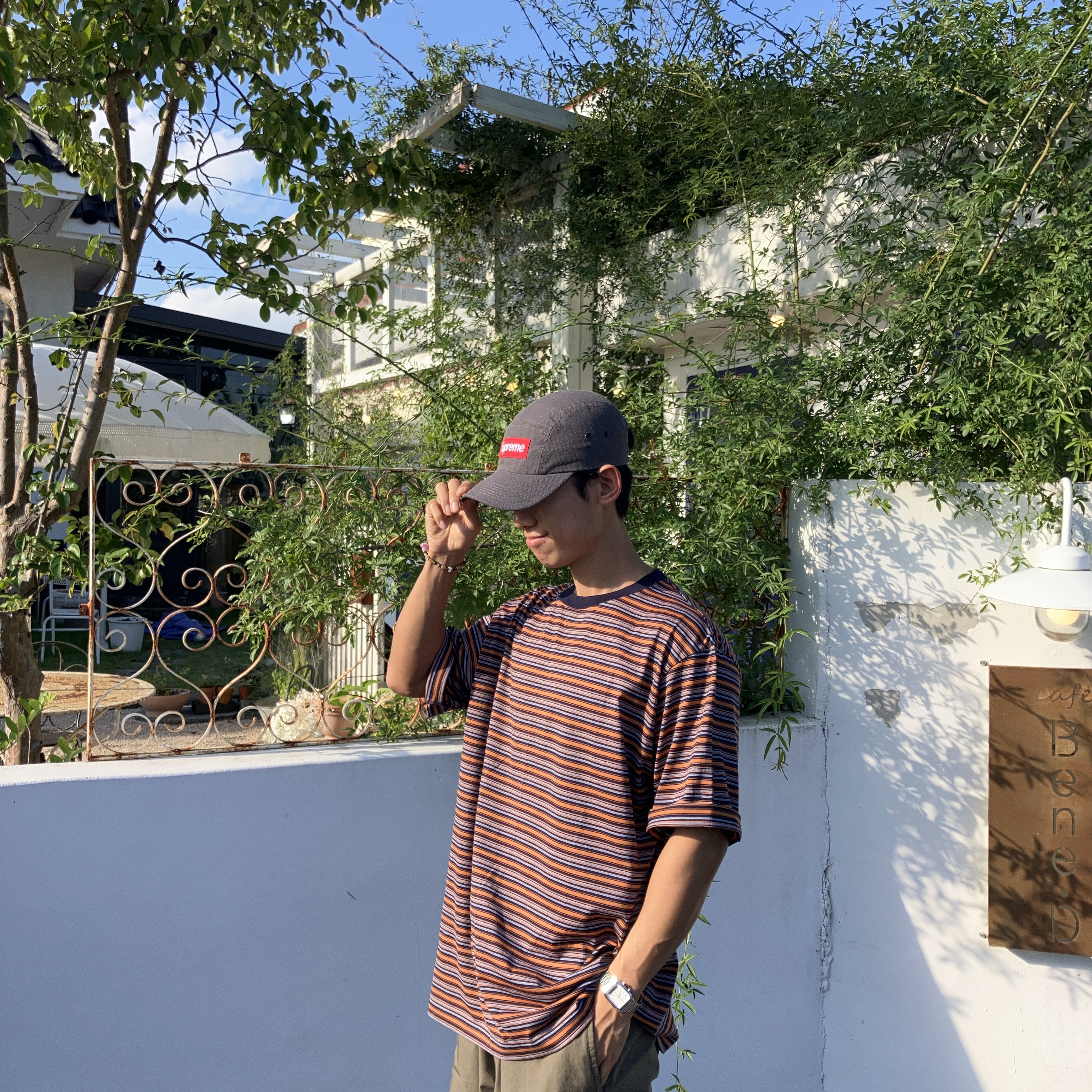 Supreme Kevlar Camp Cap Dark Grey - 23SS 착용 스타일 - 3