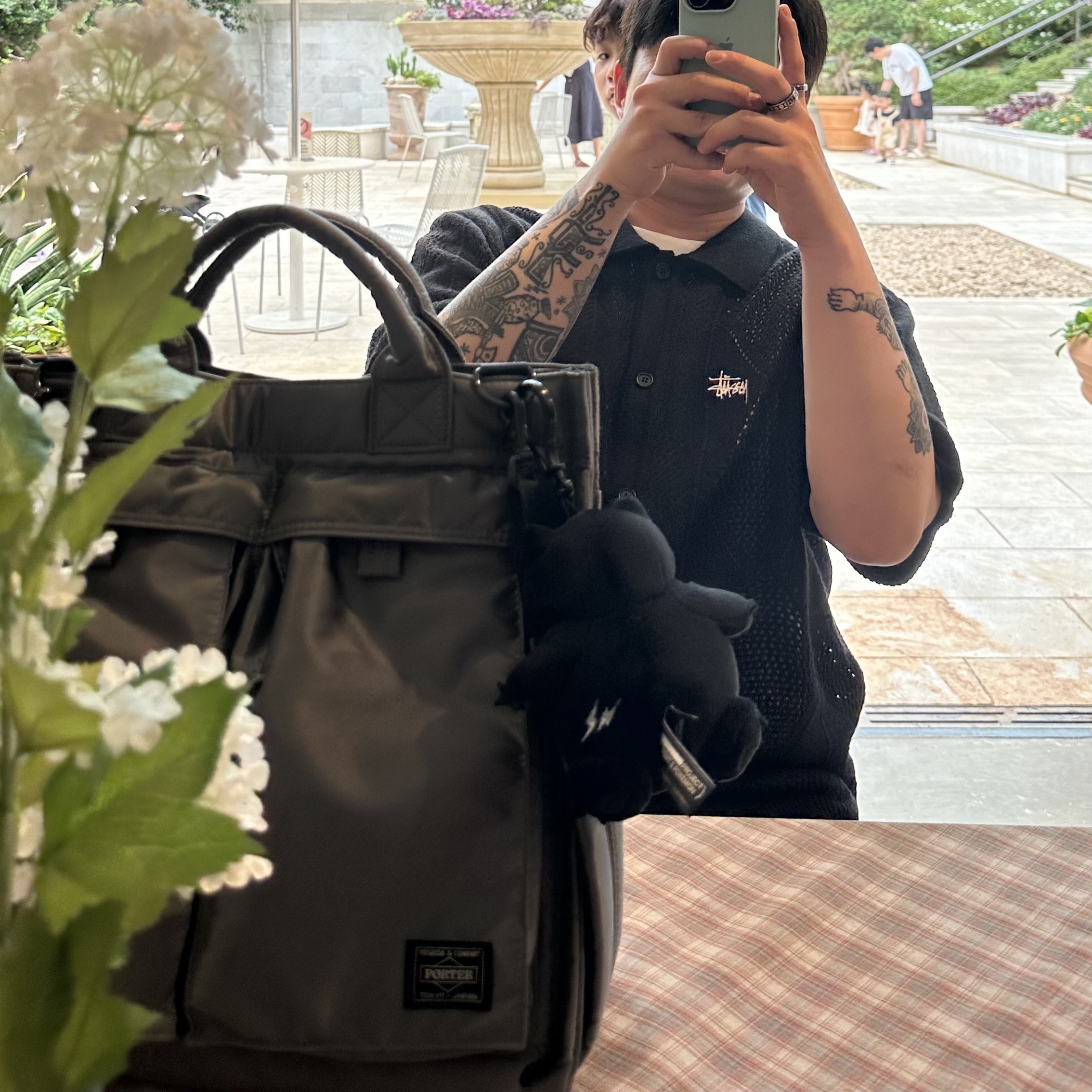 Porter PX Tanker 2way Vertical Tote Bag M Silver Gray, Fragment x Pokemon INN Thunderbolt Project TBP Mascot Key Ring Kabigon Black 착용 스타일